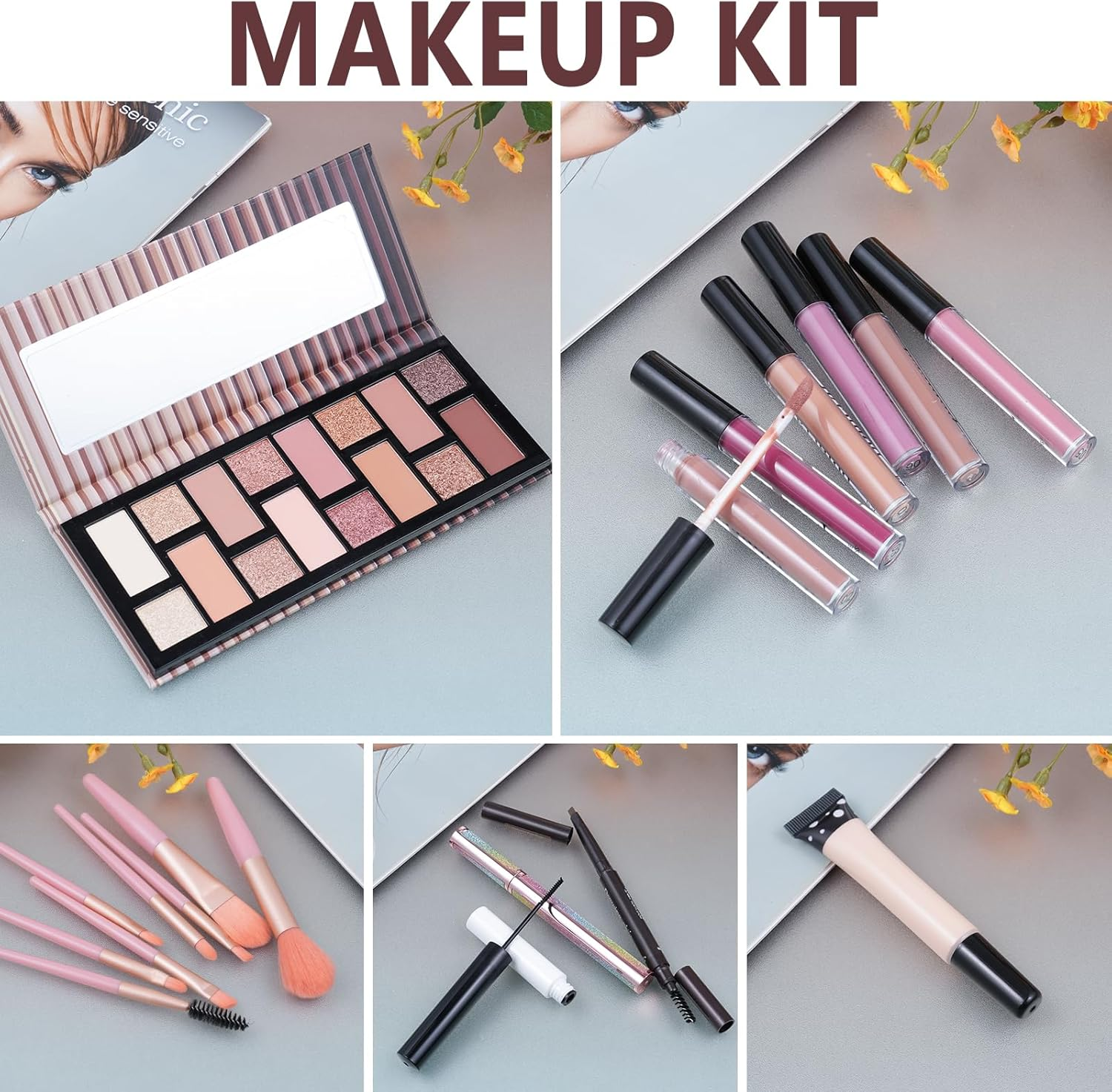 Makeup Kits for Girls Teens, Makeup Kit for Women Full Kit, Make up Set for Women with Eyeshadow Palette, Brushes, Mascara, Eyeliner, Lip Gloss, Eyebrow Pencil image number 5