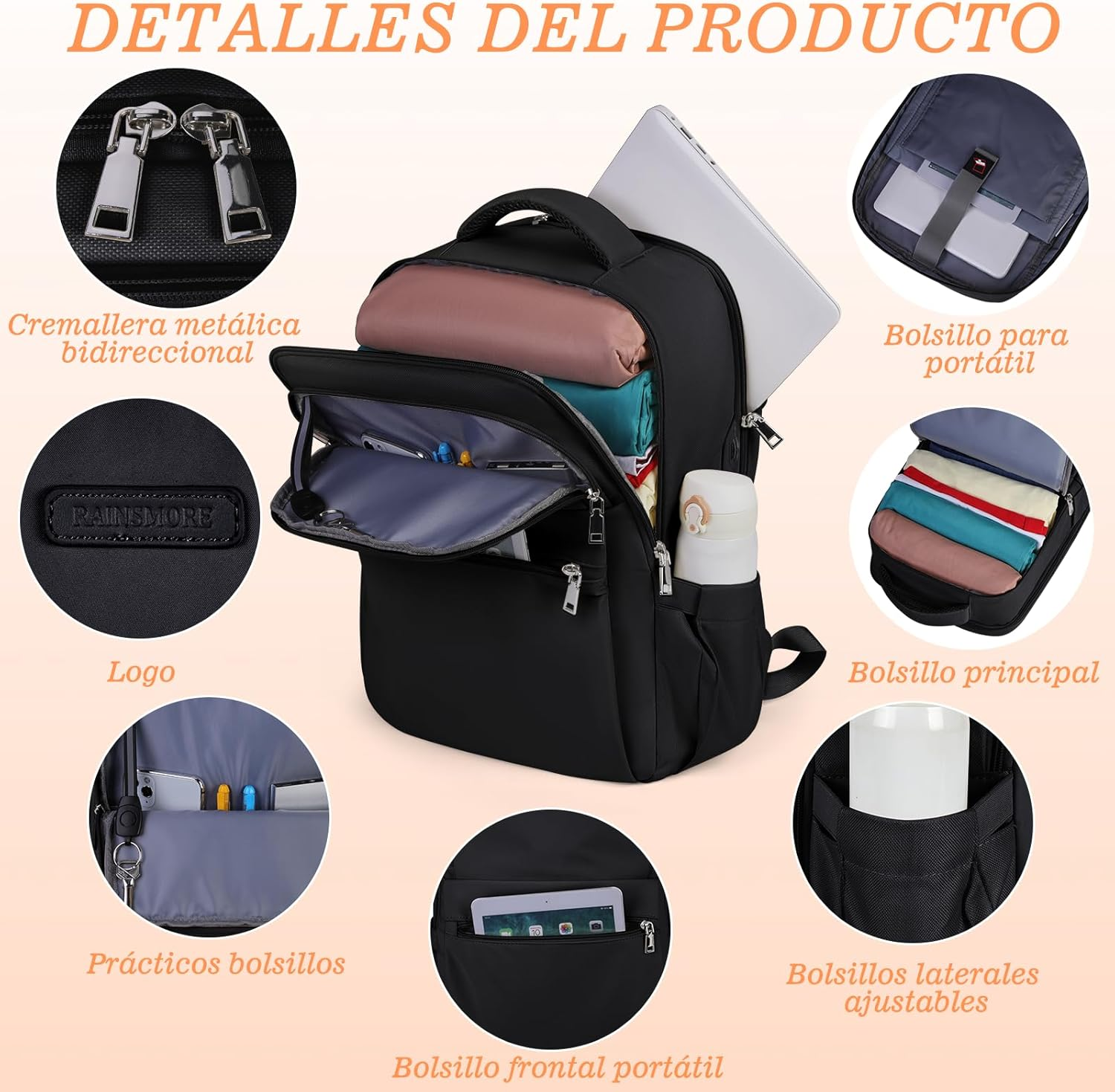 Laptop Backpack 15.6 Inch Backpack for Women Men Travel Backpack with USB Water Resistant Backpack Anti-Theft Work Backpack, Lightweight School Backpack, Teenage Girls Casual Daypack image number 1