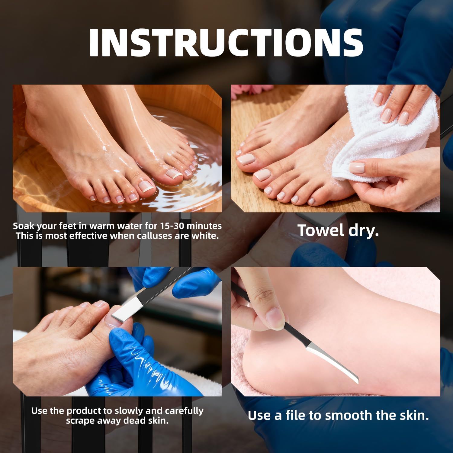 Stainless Steel Pedicure Set 6-Piece Professional Ingrown Toenails Set with Callus Obe, Pedicure Knife, Nail Lifter, Foot Care Set with Storage Box for Home, Travel Podiatry Instruments image number 2