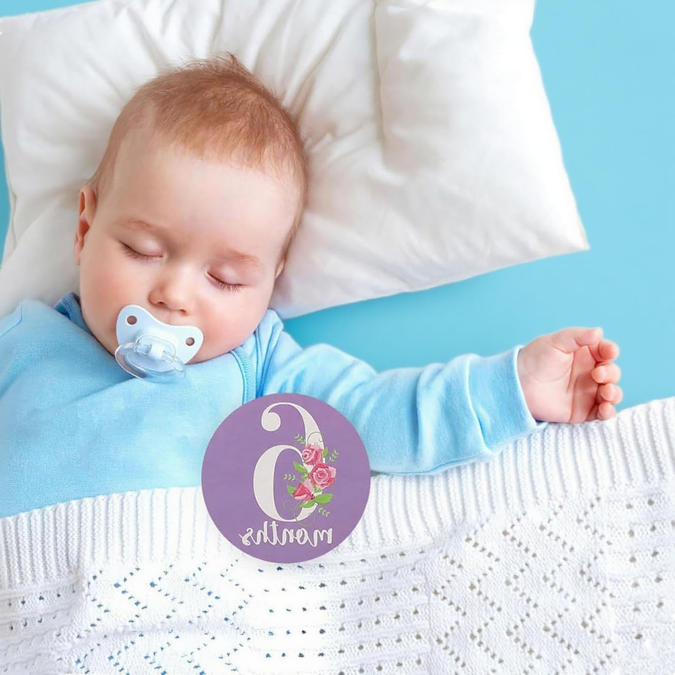 Monthly Milestone Sticker Signs with Flower Patterns: Photography Props and Announcement Sign,12Pcs image number 2