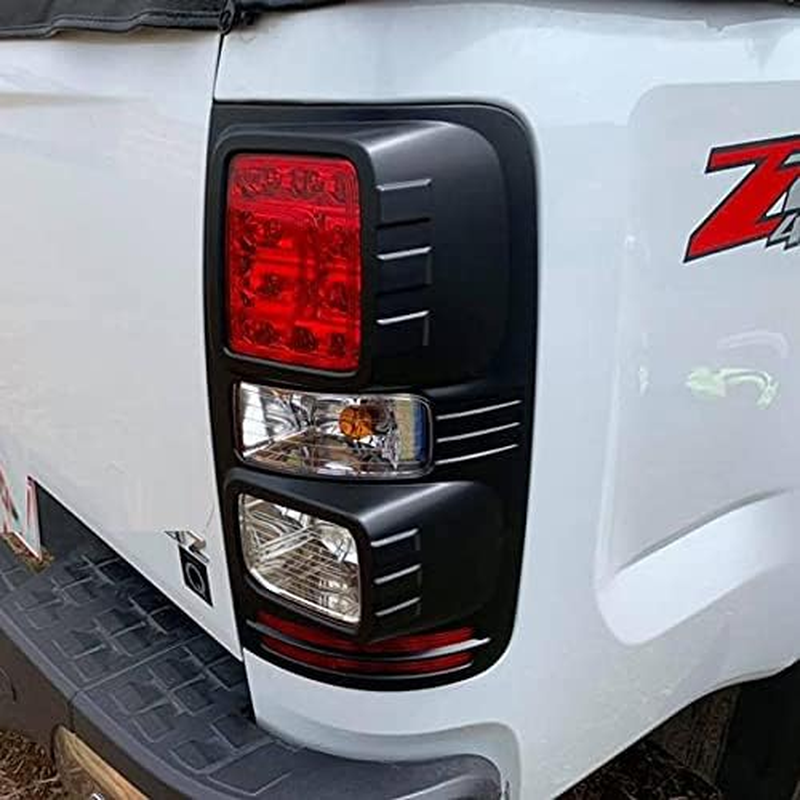 Tradieschoice 4X4 Matte Black Rear Light Trim Cover Surrounds for Holden Colorado 2012-2019 image number 2