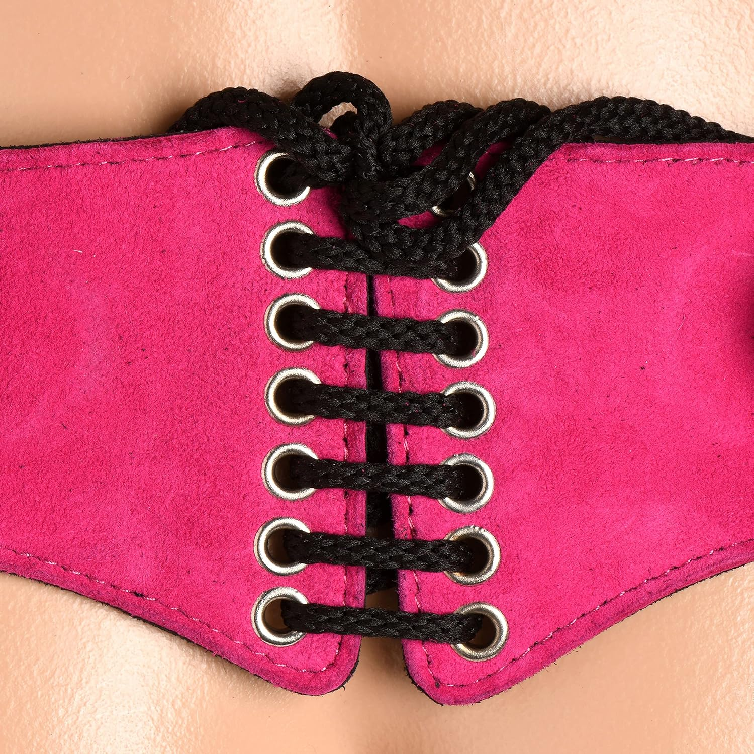Strap U Bodice Deluxe Leather Corset Strap-On Harness for Men Women & Couples with Standard 1.5" O-Ring. Made with Durable Real Leather - Pink image number 1