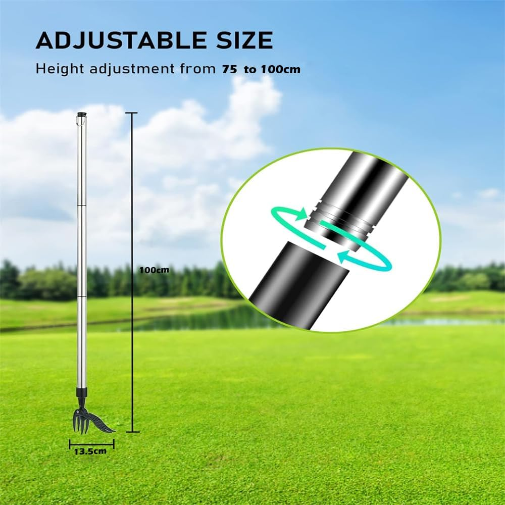 Weed Removal Tool Weed Puller Tool 39.3 Inch Stand up Weed Puller Heavy Duty Long Handle Garden Weeding Tool with 4 Claws Easily Remove Weeds without Bending Pulling or Kneeling image number 1
