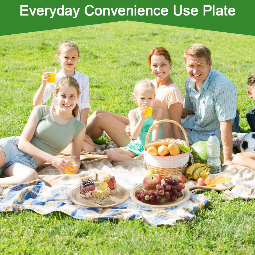 23 Cm Paper Plates, 125 Pack Disposable Plate, 100% Compostable Lunch or Dinner Size Biodegradable Plate image number 2