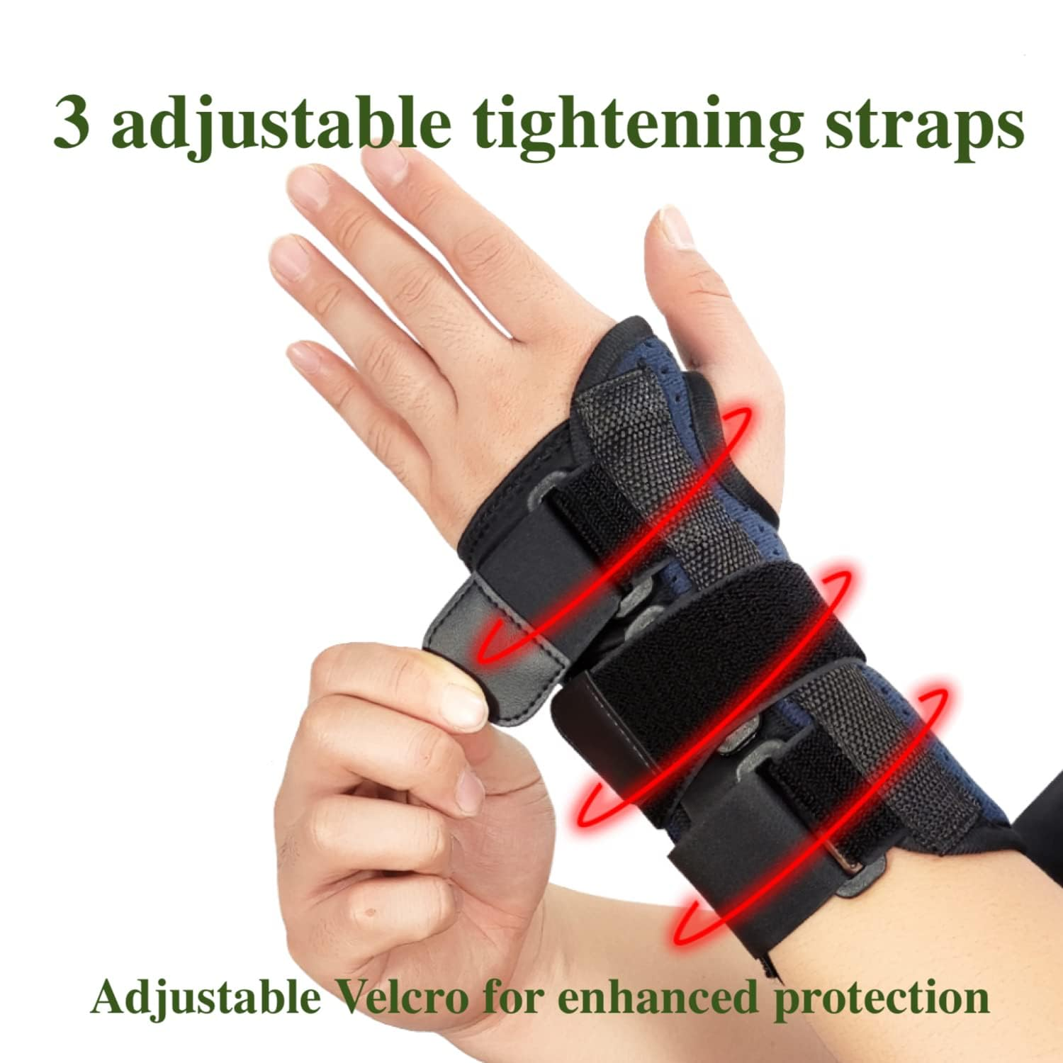 1 Pairs Wrist Brace for Carpal Tunnel Relief Support - Adjustable Wrist Support Splint, Maximum Support Hand Brace with 3 Stays for Women Men Tendonitis Arthritis Pain Relief Stabilizer image number 3