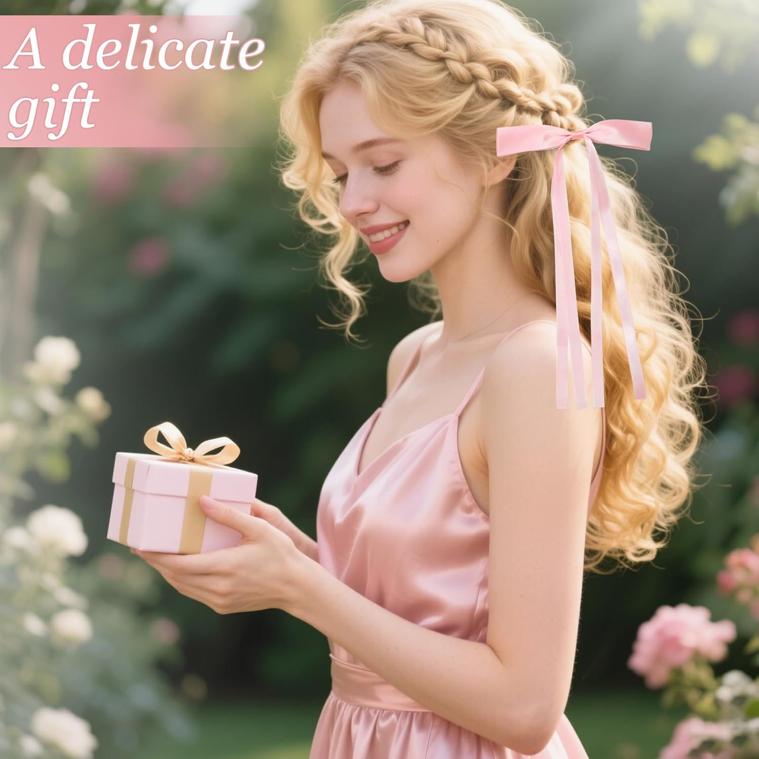 8Pcs Long Tail Bow Hair Clips for Women image number 6