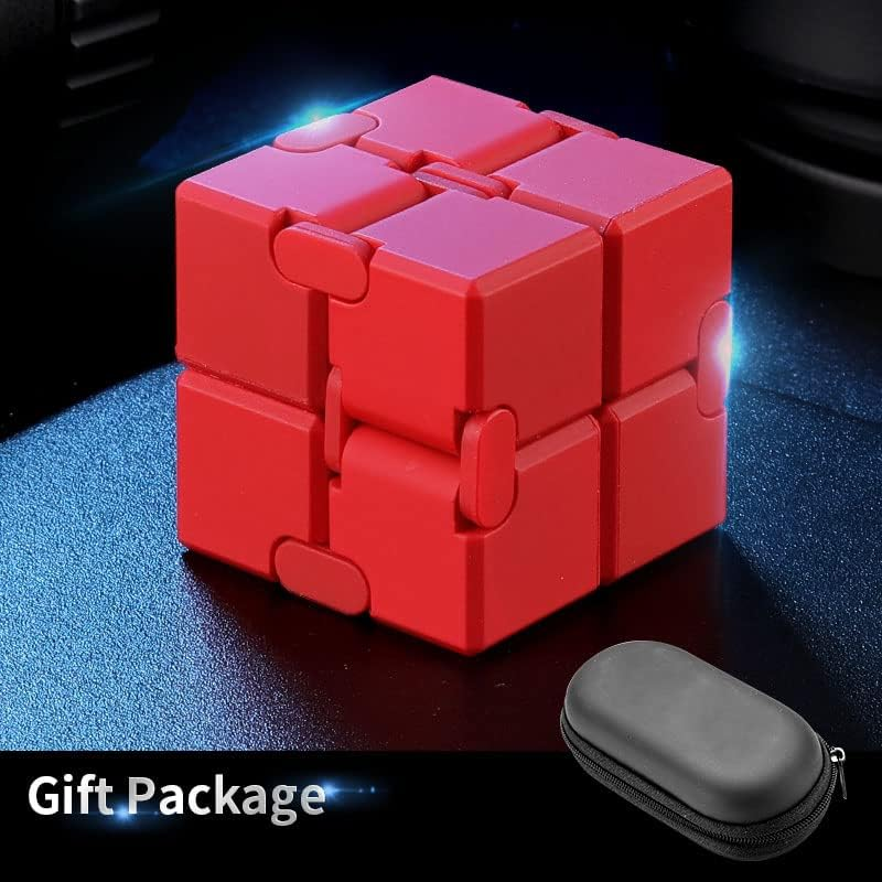 TIAONIAO Infinity Cube Fidget Desk Toy，Relaxing Hand-Held Fidget Desk Toy for Adults and Kids，Durable Stress Relieving Fidget Desk Toy, anti Anxiety Relief Fidget Desk Toys (Red) image number 3