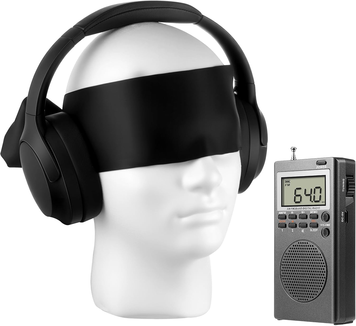 Dunzy 3 Pcs Ghost Hunting Equipment Kit with Ghost Box Headphones and Blindfold Spirit Hunting Equipment for Home Office Outdoor image number 4