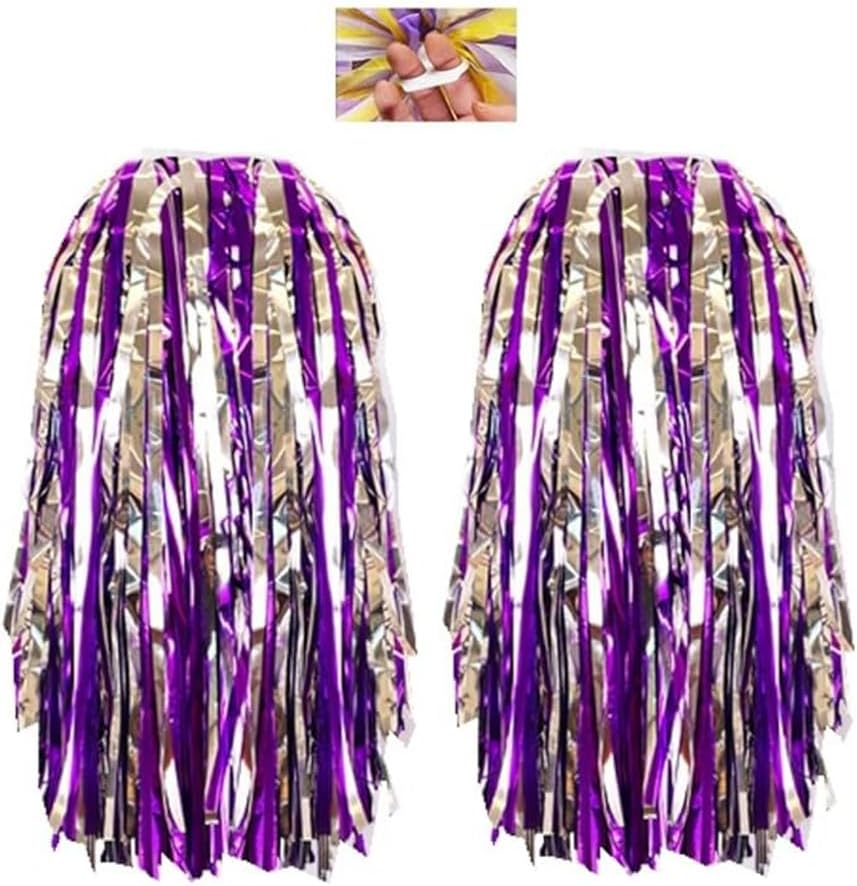 2Pcs Cheerleader Pompoms Hand Flowers,Pompoms Cheer for Boy Girl,School Sports Dance Games Team Spirit Cheer,For Team Sports,Cheer Sports Party Dance Useful Accessories
