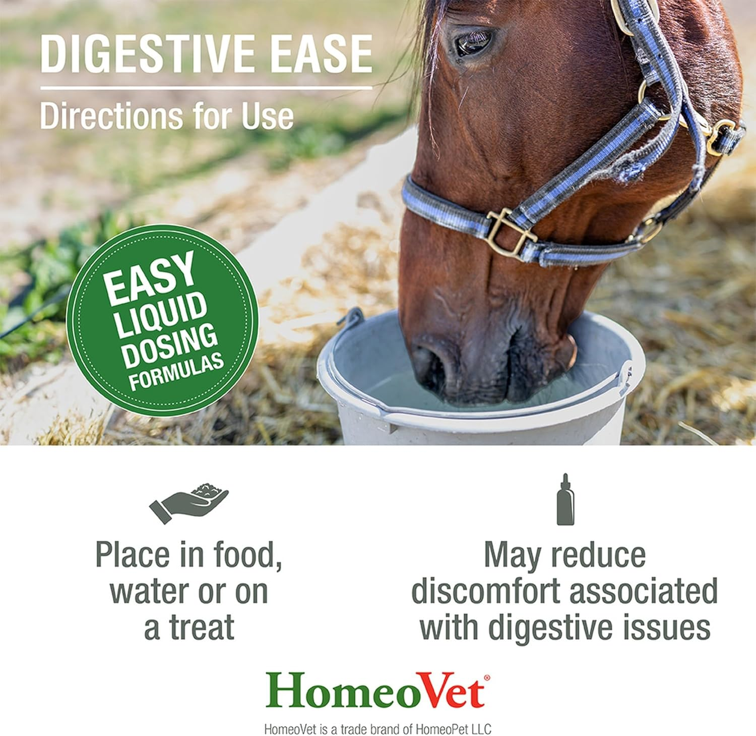 Homeovet Equine Digestive Ease 120 Ml - for Minor Digestive Upsets in Horses an All Natural Digestion Aid for Horses to Maintain a Well Balanced System for Equine Intestinal Health image number 1