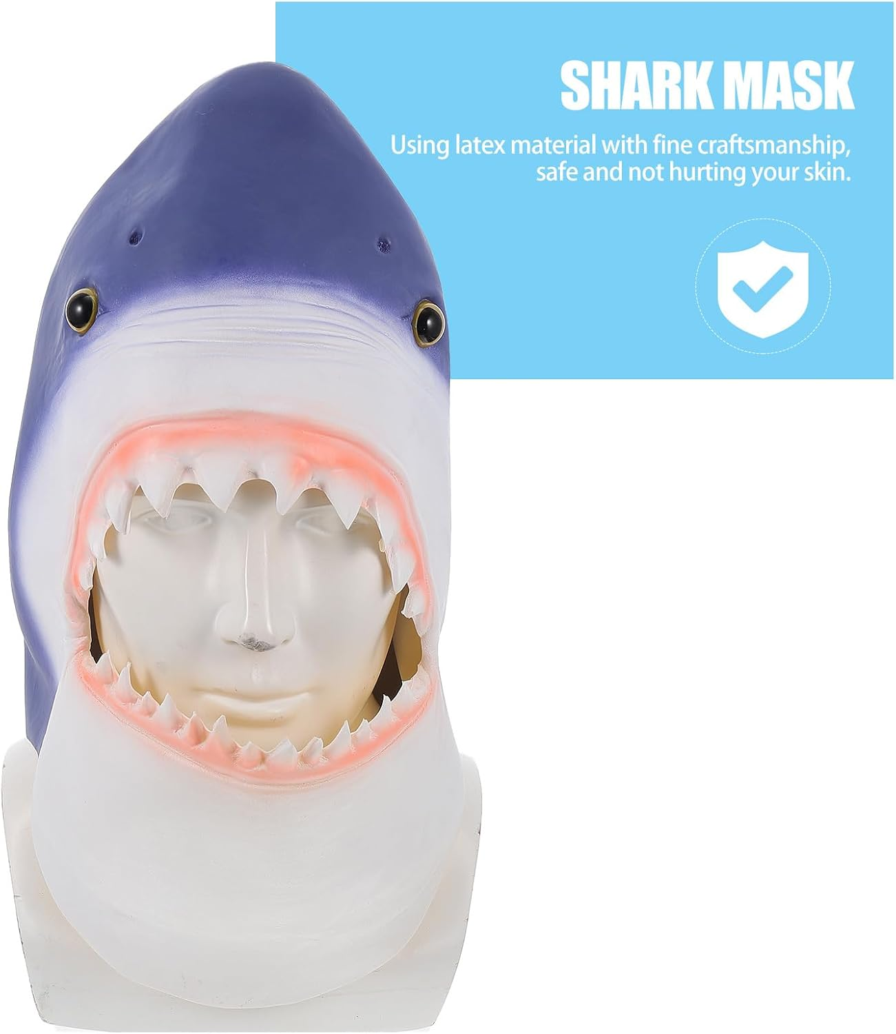 Shark Mask Creative Shark Design Animal Headgear for Costumes, Parties, and Photo Props - Fun and Unique Shark Costume Accessory image number 1
