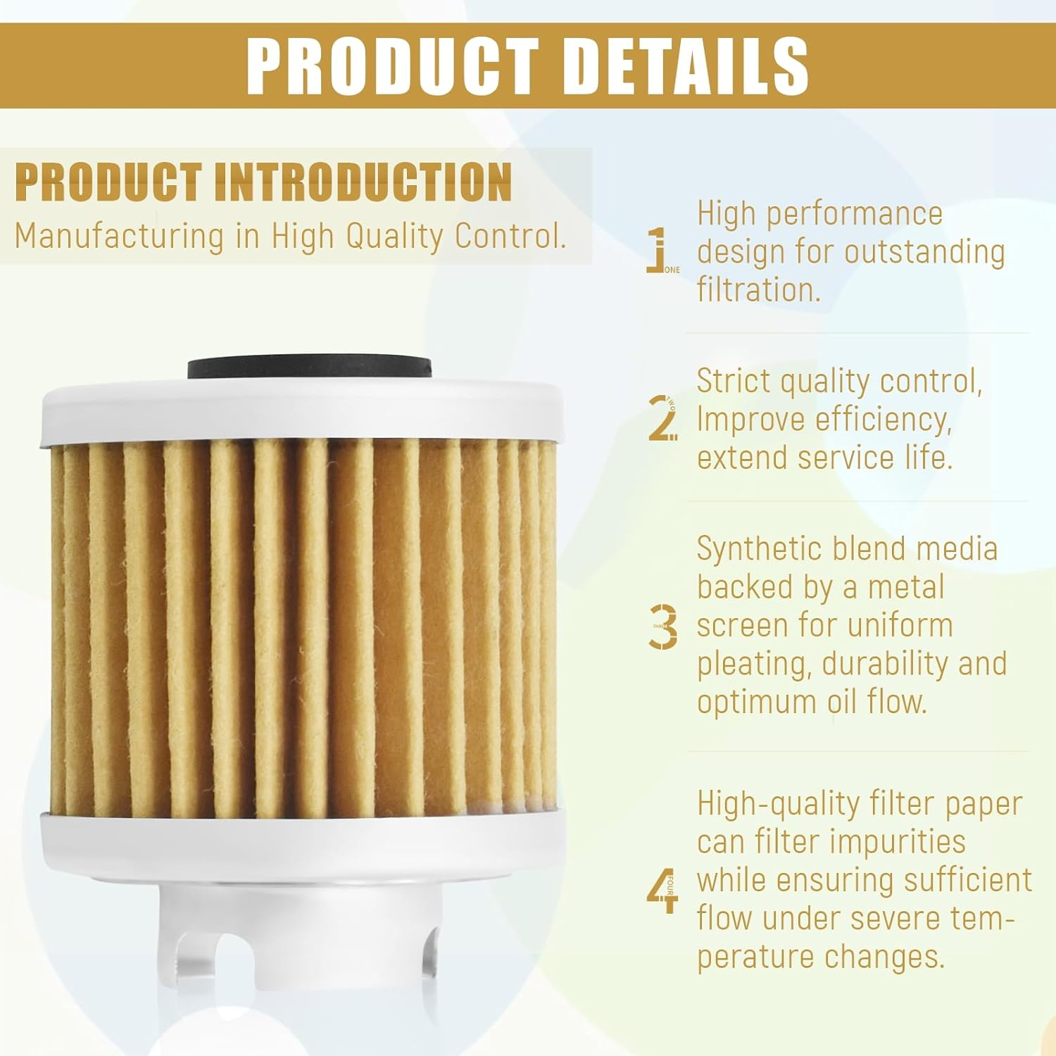 Wai Danie 5 Pcs Oil Filters Compatible with YX 150Cc 160Cc Zongshen 155Cc ZS155 Engine Pit Bike Motorcycle 15412-HB6-003 Fit Zongshen ZS190 image number 5