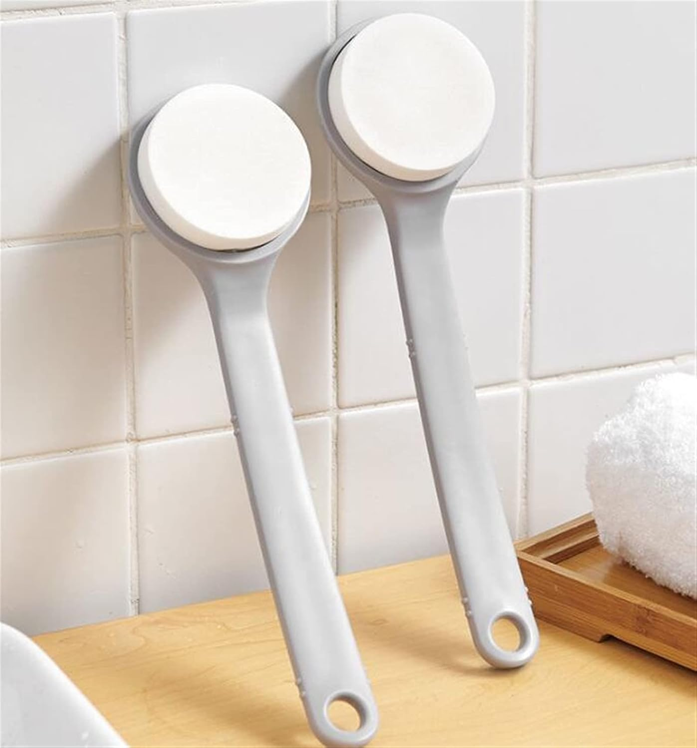 JUNMIN Long-Handled Bath Sponge Brush, Massage Supplies, Wipe Back Bath Towels, Decontamination Energy image number 2