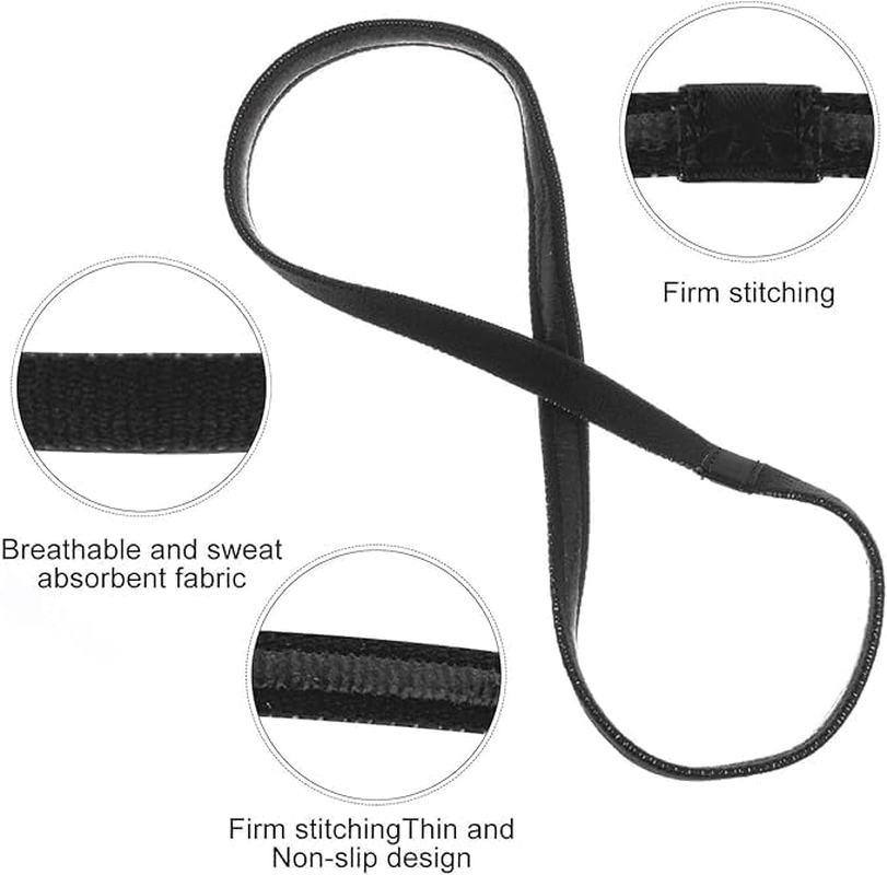 6 Pcs Football Sports Non-Slip Silicone Grip Thin Headband, Mini Sweat Headband,Elastic Sports Headbands,Thick Non-Slip Elastic Sport Headbands,Soccer Sport Athletic Hair Accessories image number 6