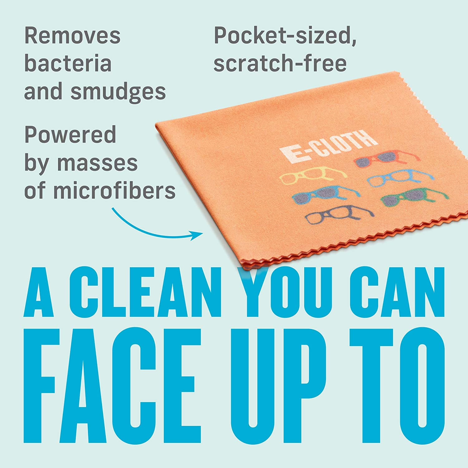 E-Cloth 3-Pack Glasses Cloth, Microfiber Cleaning Cloth, Ideal Eyeglasses, Sunglasses and Lens Cleaner, Washable and Reusable, 100 Wash Promise image number 4