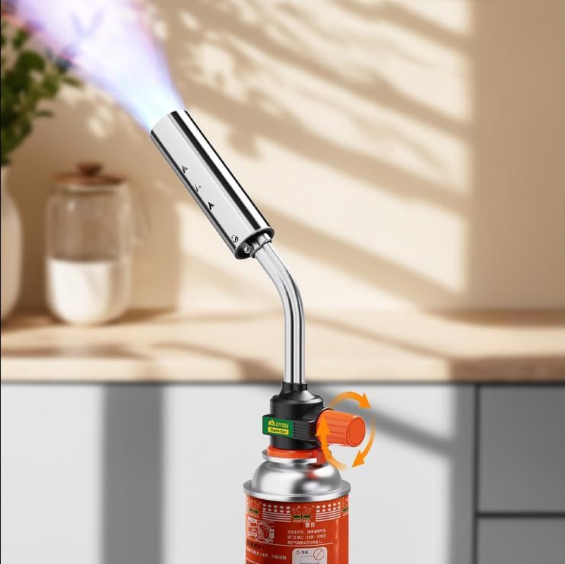 FOJI Gas Burner, Gas Blow Torch,Flame Adjustable, Butane Blow Torch, 360&deg; Omni-Directional Use for Cooking, Bbqs, Camping, Sweets Making, Charcoal Fire, Roasting, Welding Soldering (Fuel Not Included) image number 2