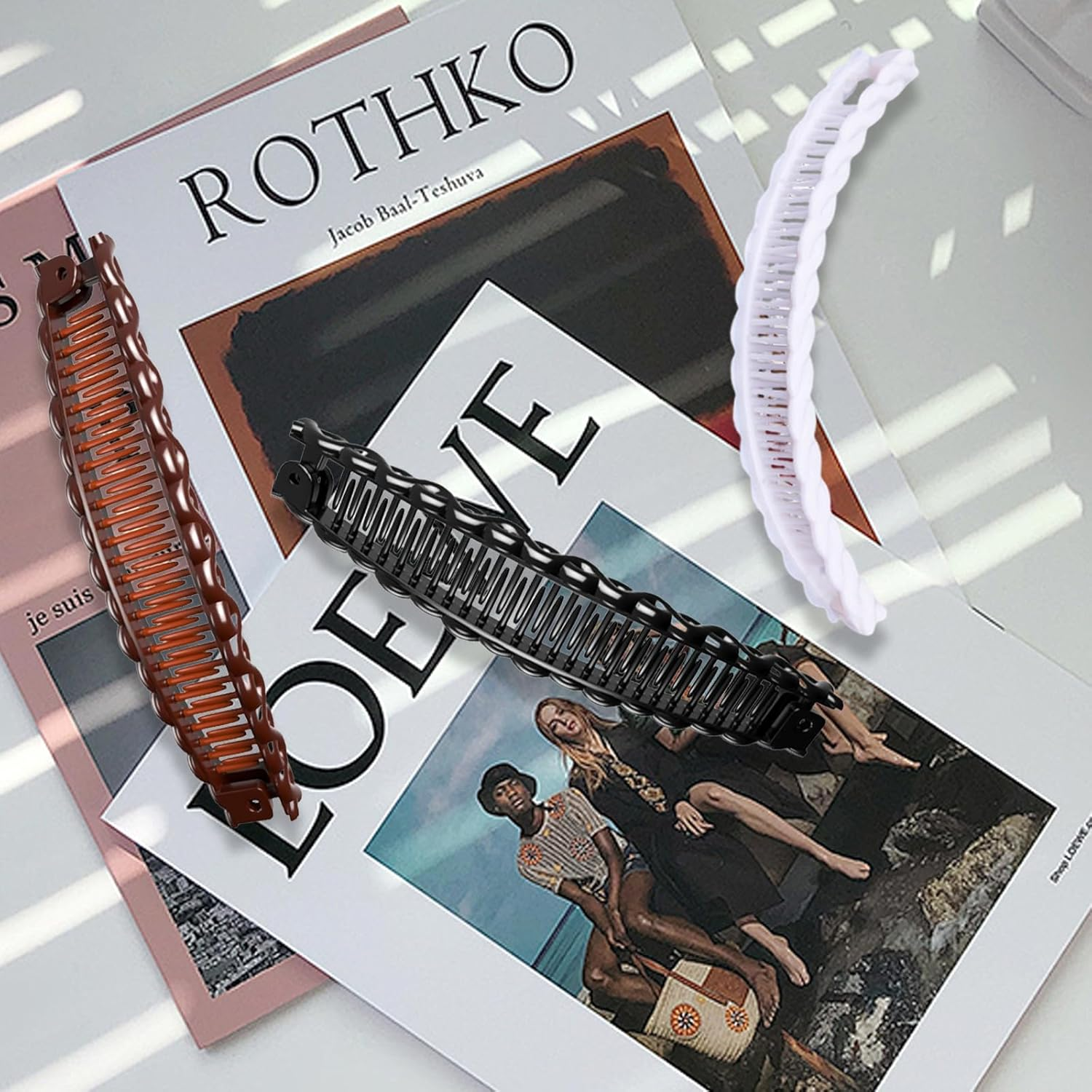 Whaleo Set of 6 Banana Clip Hair Clips Banana Clip Thick Hair Banana Hair Clip Hair Banana Hair Clips Women'S Hair Clip Flat Banana Hair Clip for Women and Girls image number 6