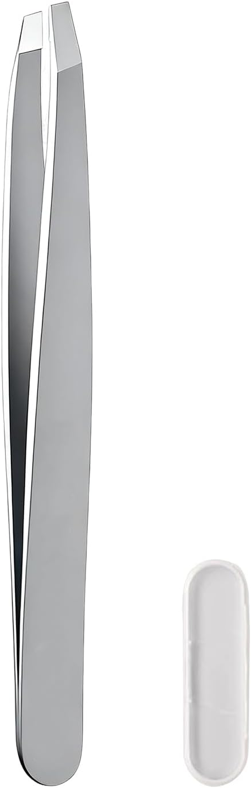 CTOUUGRS 9Cm Stainless Steel Slant Tweezer with Storage Case Professional Beauty Tool for Eyebrow Shaping and Splinter Removal Slant Tip Design Silver image number 5