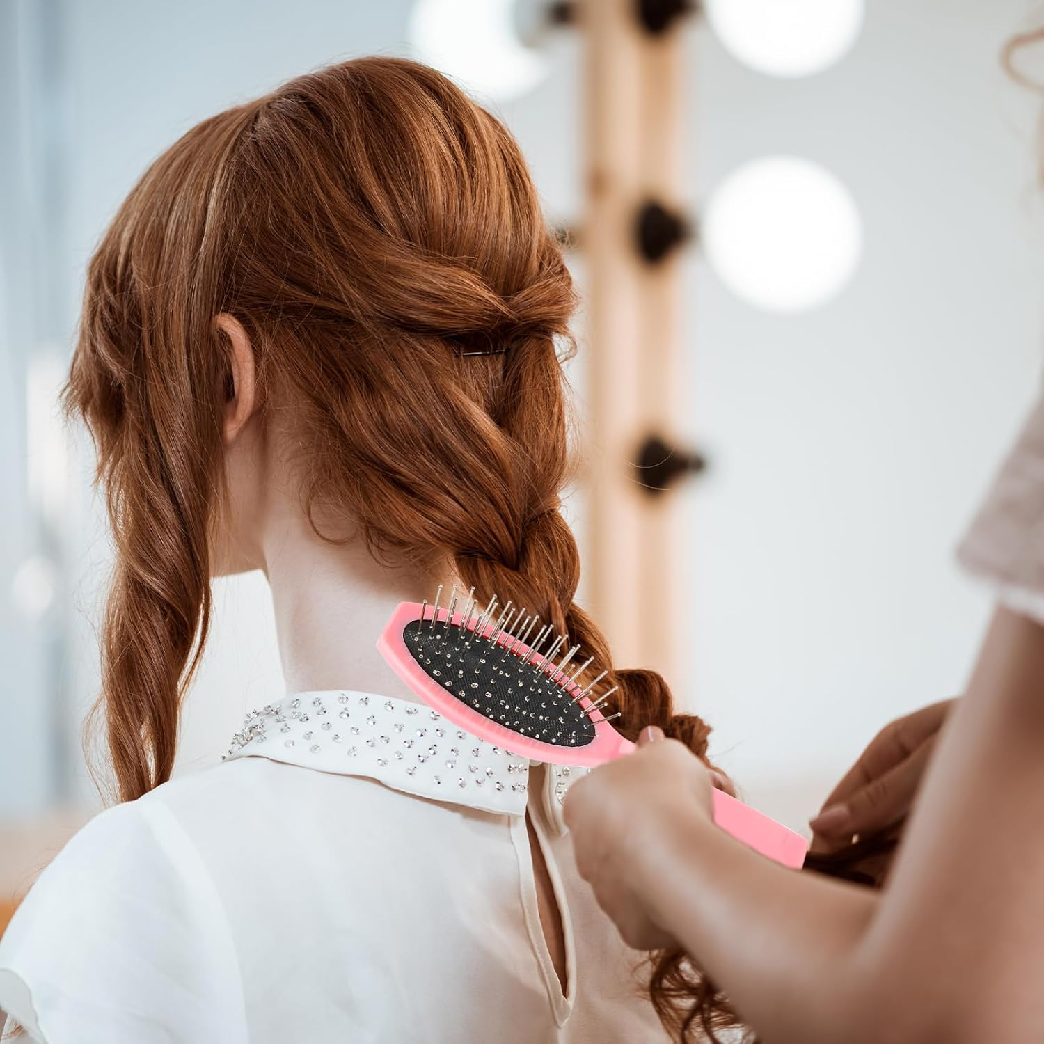 2 Pack Stainless Steel Wig Wire Brush, Portable Professional Synthetic Hair Brush and Combs for Wigs, Extensions, Women, Wig Brushes for Synthetic Hair image number 4