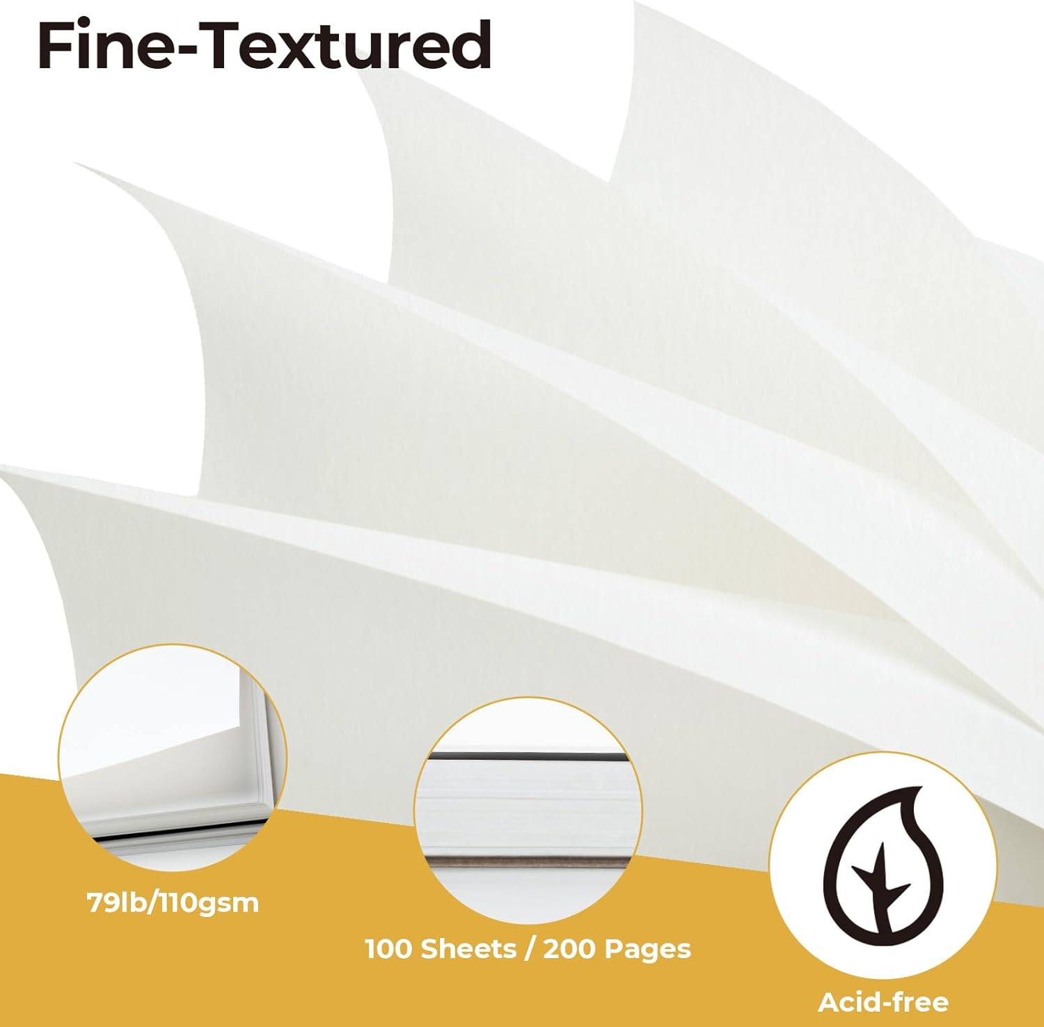 Ohuhu Sketch Book - 230Mm X 305Mm Bamboo Paper Top Spiral Bound Sketch Pad - 100 Sheets Sketching Book (79Lb/110Gsm) - Acid Free Art Sketchbook Drawing Painting Writing Paper image number 3