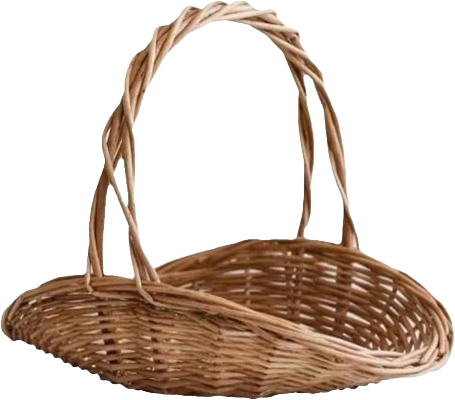 Wicker Flower Basket | Wicker Rattan Basket with Handle - Large Food Containers Kitchen Accessories, Organization and Storage for Fruit Vegetable Party Supplies image number 3