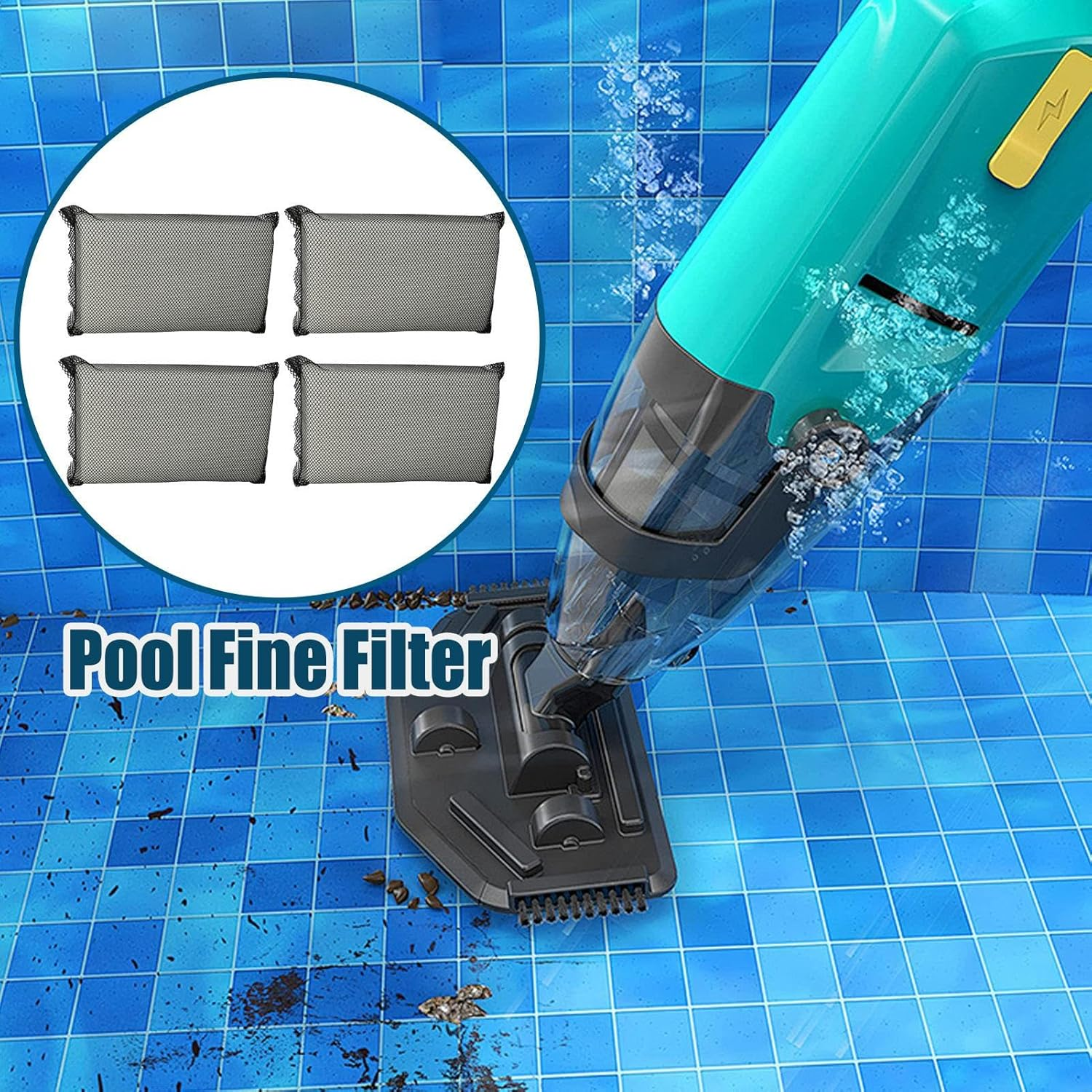 Pool Cleaner Filter Pad | 4-Pieces Pool Robot Cleaner Fine Filter Pads - Household Accessories, Replacement Parts to Remove Debris and Dust image number 6