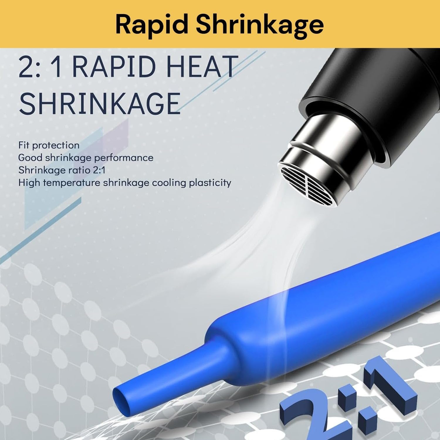 EZONEDEAL 164PCS Heat Shrink Tubings 2:1,Wire Cable Wrap Assortment Tube Sets Electric Insulation Heat Shrink Tube Kit image number 3