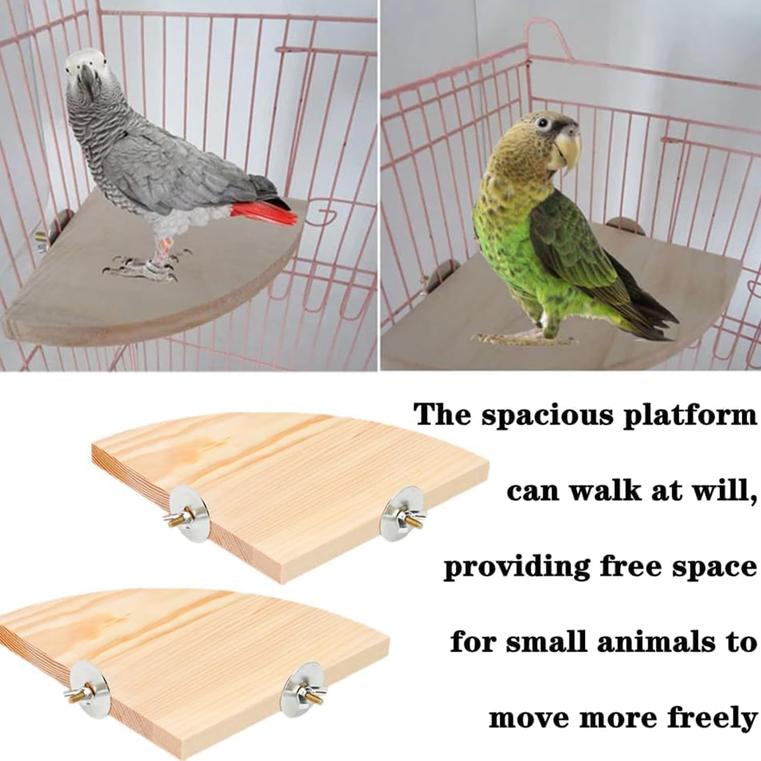 Wooden Bird Perch Platform Stand,2Pcs Fan-Shaped Bird Perch Bird Platform Perch,Wood Bird Perch Stand Platform,Bird Wooden Perch Stand Platform,Bird Perch Platform Stand,Parrot Fan-Shaped Perch Stand