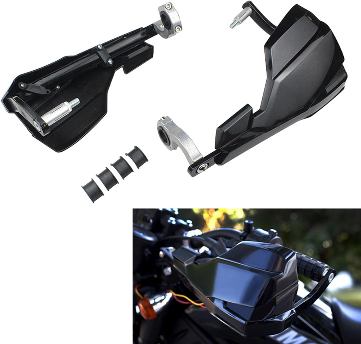 Motorcycle Handguards - Motorcycle Handlebar Brake Lever Protection Hand Guard,Motorbike Protective Equipment, 1 Pair Aluminum Alloy Shield for Motocross ATV image number 1