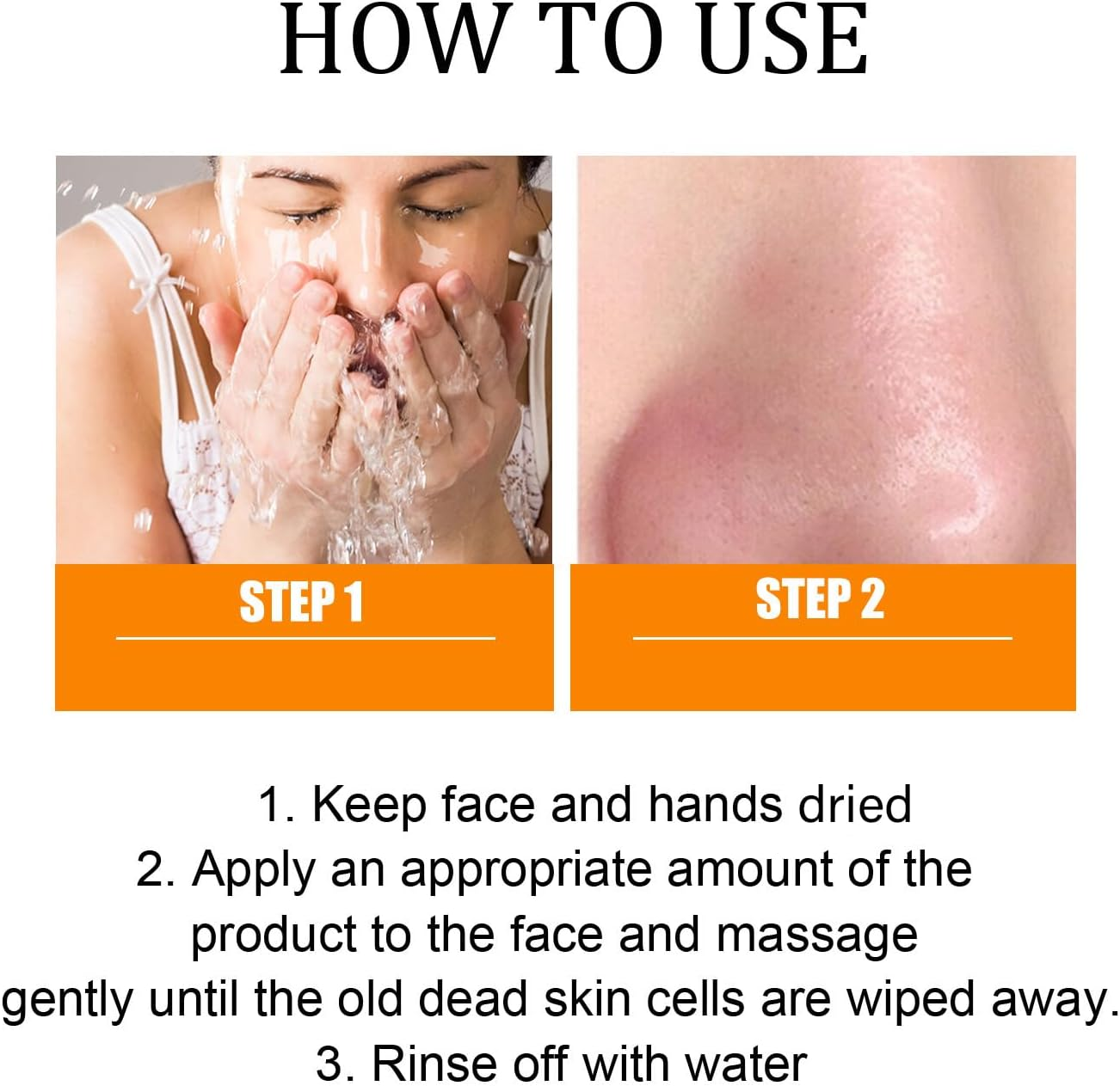 Orange Enzymes Exfoliating Brightening Gel, Purifying Exfoliating Gel for Deeply Cleansing, Facial Scrub with Vitamin C Smooth and Brightening Skin, Moisturizing and Nourishing for Dry Skin (1Pcs) image number 2