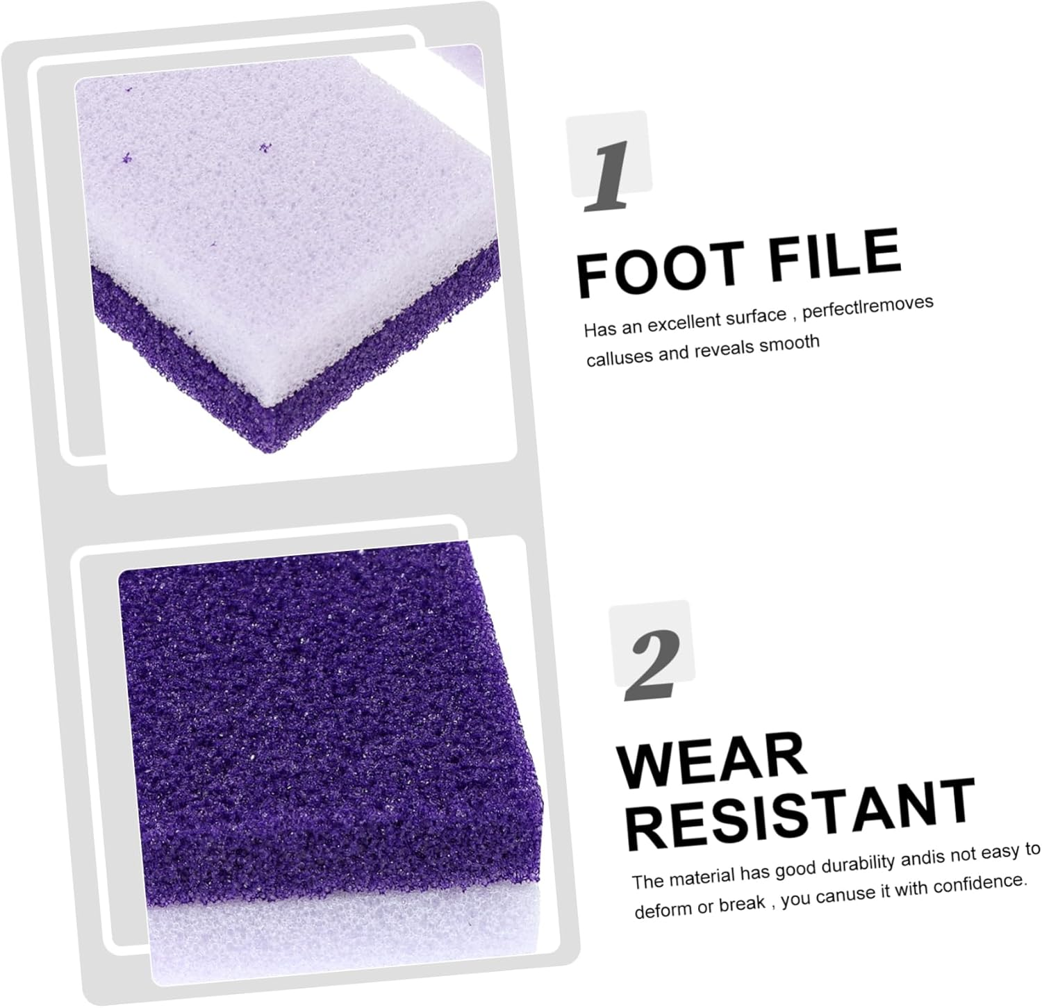 Garneck 2Pcs Foot Pumice Stone for Callus Removal Eco-Friendly Dead Skin Exfoliator Comfortable Grip Foot Care Scrubber Purple Color image number 6