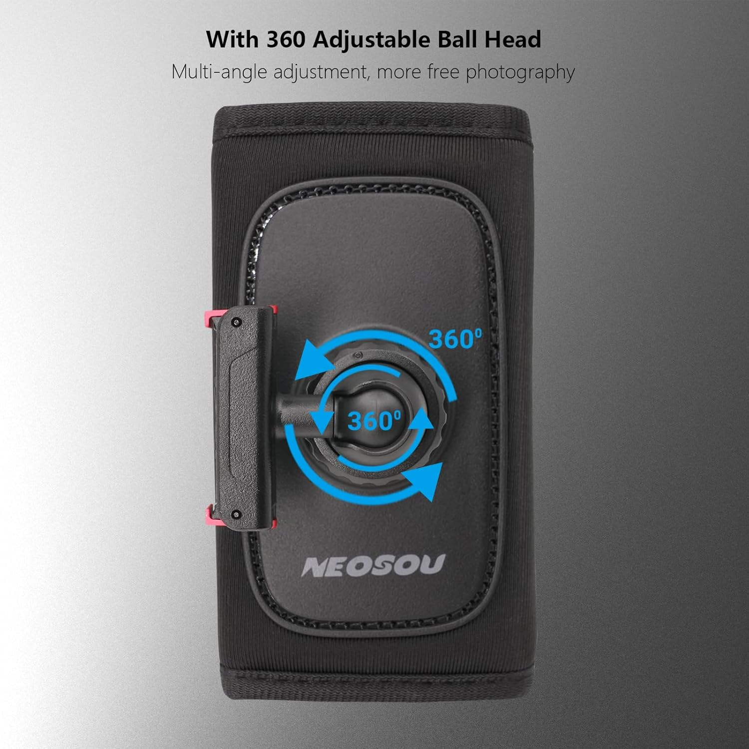 NEOSOU 360 Backpack Mount with Magnetic Quick Release Base for DJI Action 5 Pro Action 4 Action 3 Accessories, Bag Belt Shoulder Strap Holder Attachment for DJI Osmo Action Camera