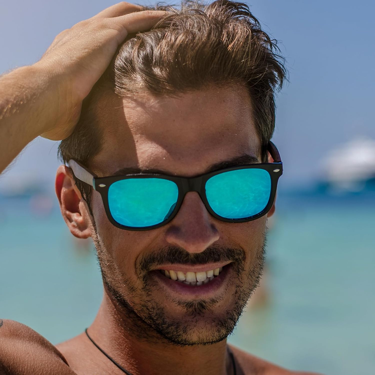 Pibupibu 20 Pack Neon Party Mirrored Lens Sunglasses Bulk, Wholesale Colorful Sunglasses for Adult Party Favors, Unisex