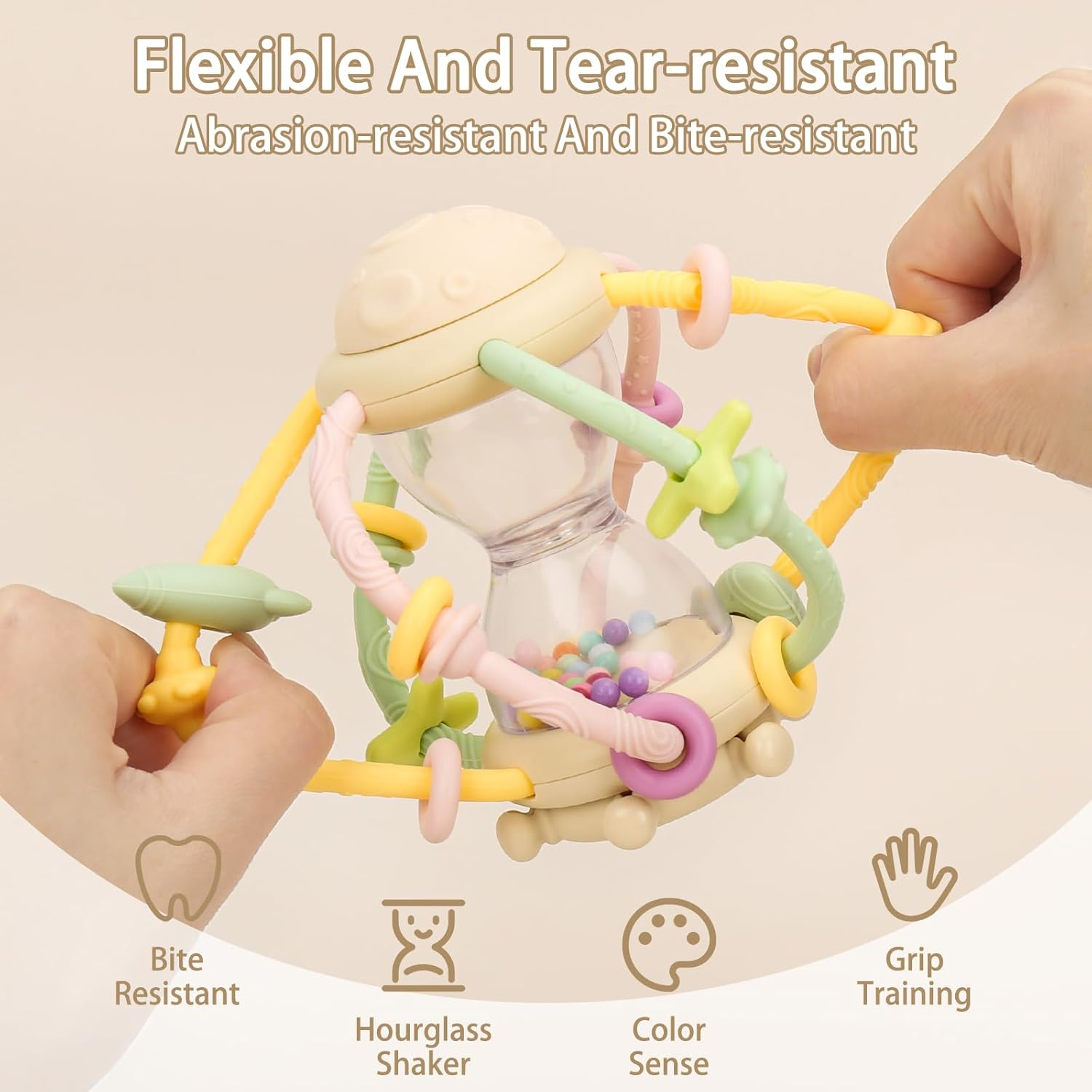 MISSLILI Baby Montessori Sensory Toys for Baby 3 Months+, Food Grade Teething Toys for Babies, Newborn Infant Learning Developmental Toys Gifts for Boys Girls