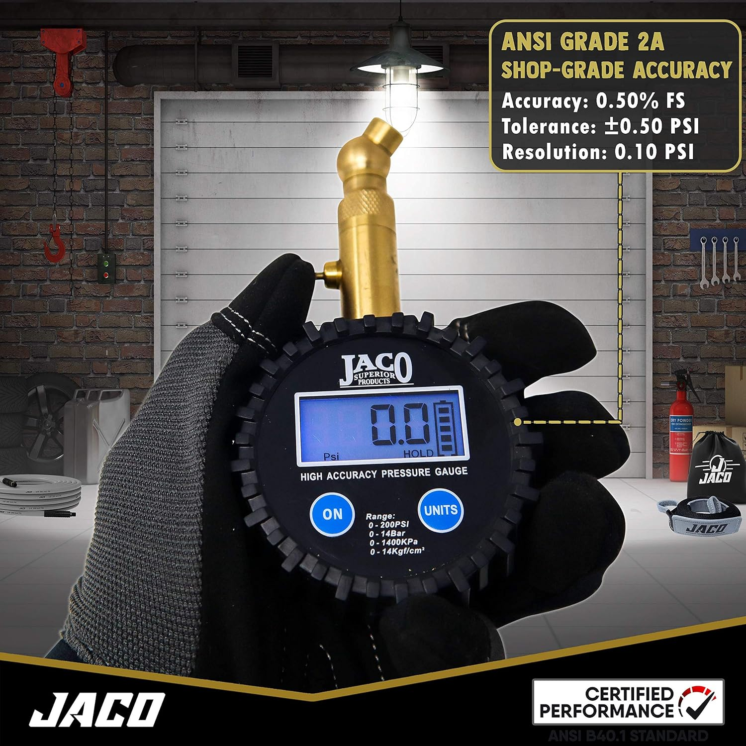 JACO Elite Digital Tire Pressure Gauge - Professional Accuracy - 100 PSI image number 3