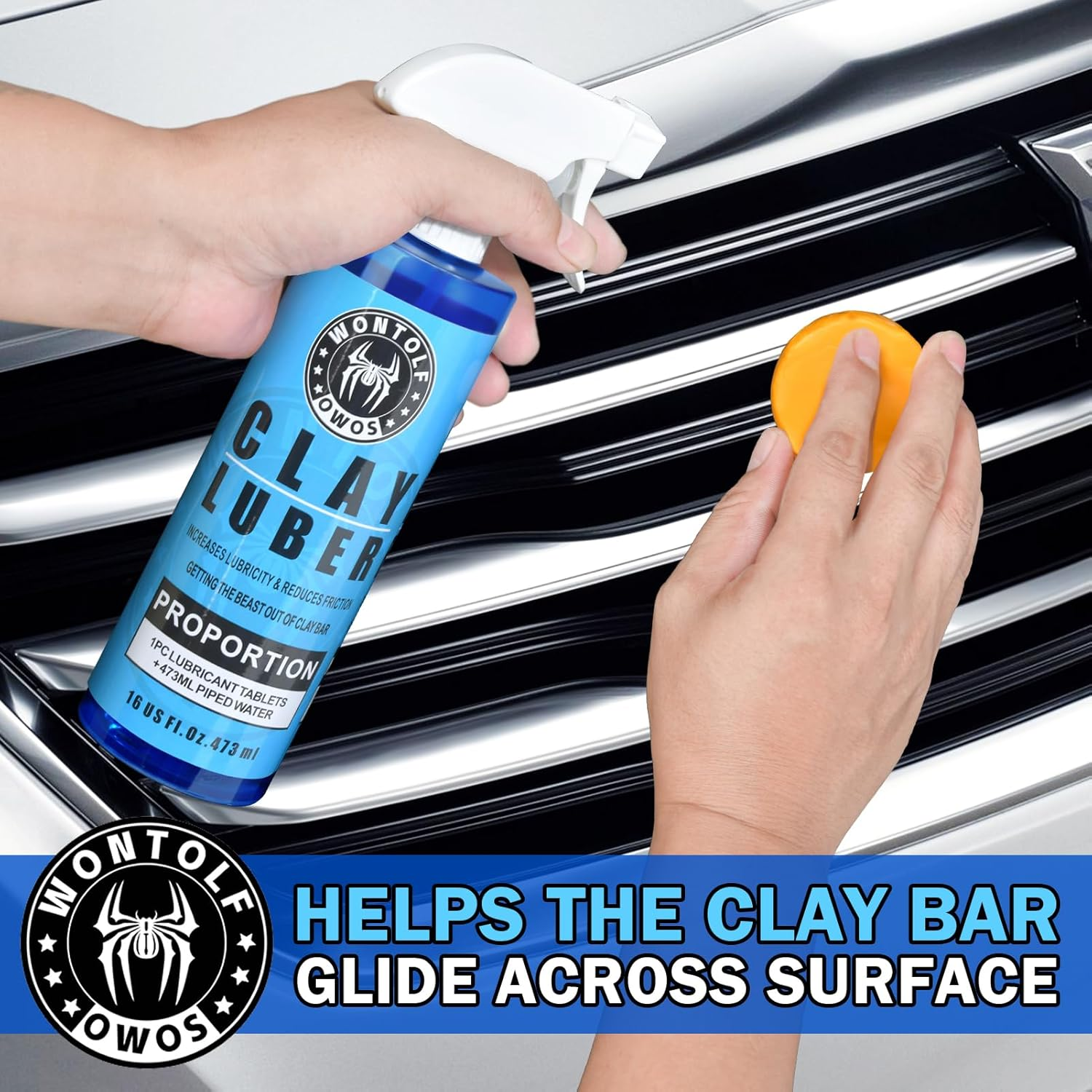Wontolf Heavy Duty Clay Bar System for Car Detailing, Kit Includes 4 Ultra Fine Clay Bars, Luber Synthetic Lubricant, Microfiber Towel image number 1