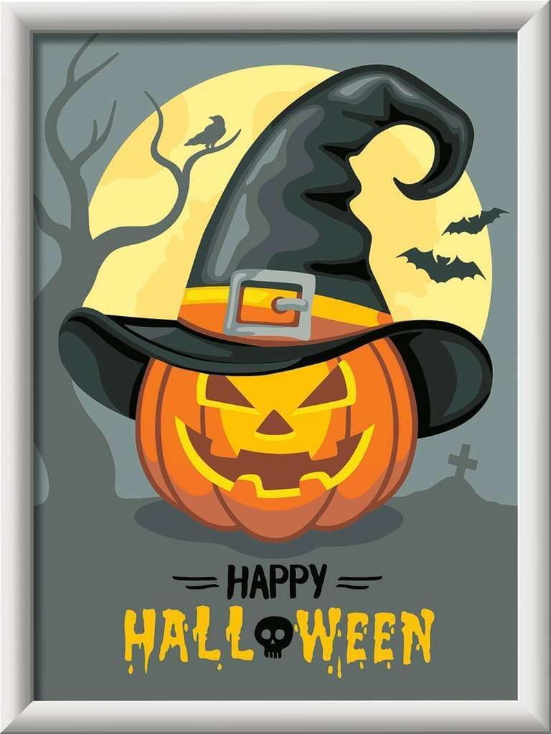 Ravensburger Malen Nach Zahlen 23601 - Happy Halloween - Kinder Ab 9 Jahren: Mit Leuchtender Neon-Orange Farbe! image number 4