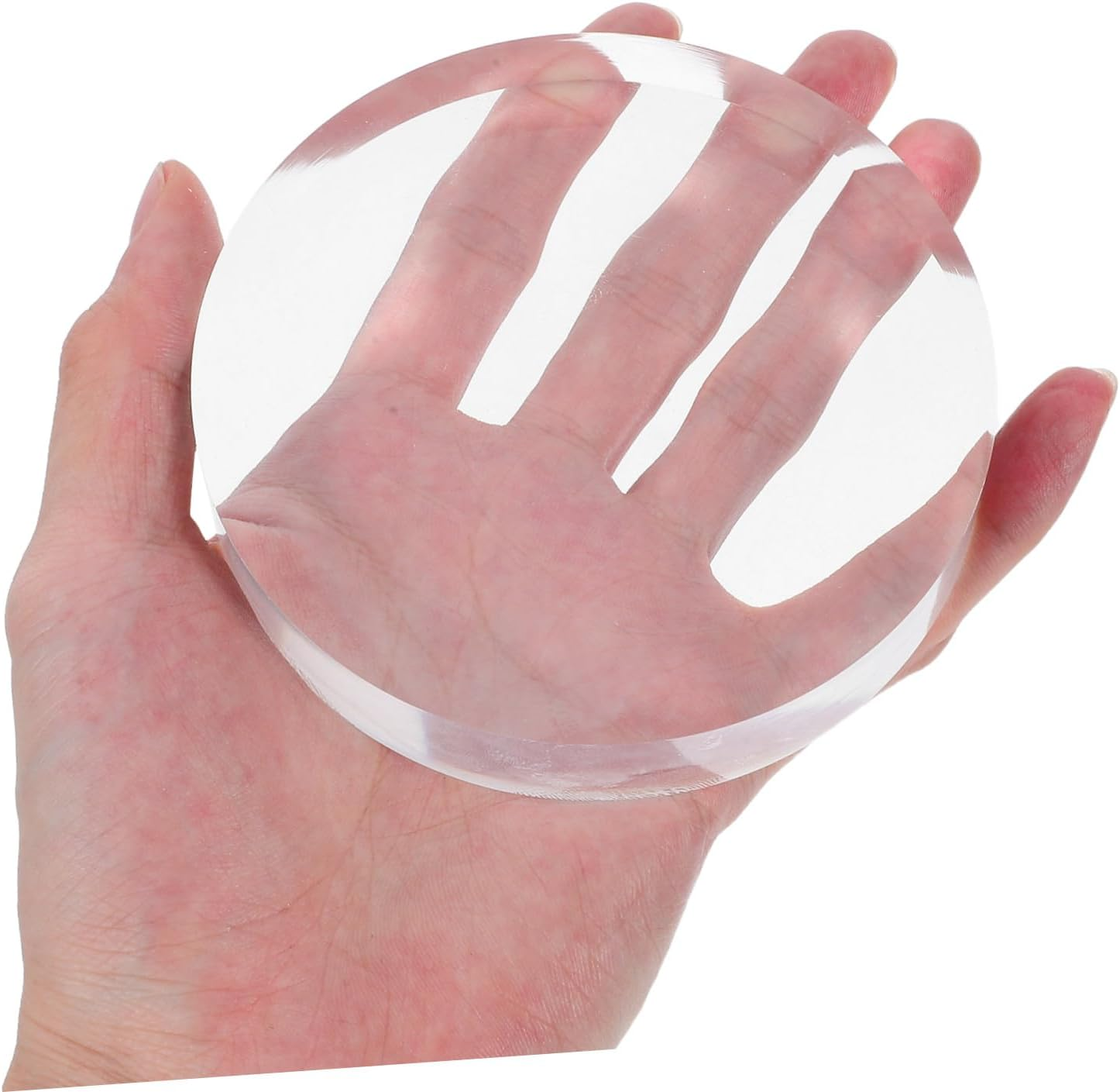 DECHOUS Transparent Acrylic Desktop Display Base round Makeup Jewelry Organizer Stand for Figurines Crafts Storage and Home Decor