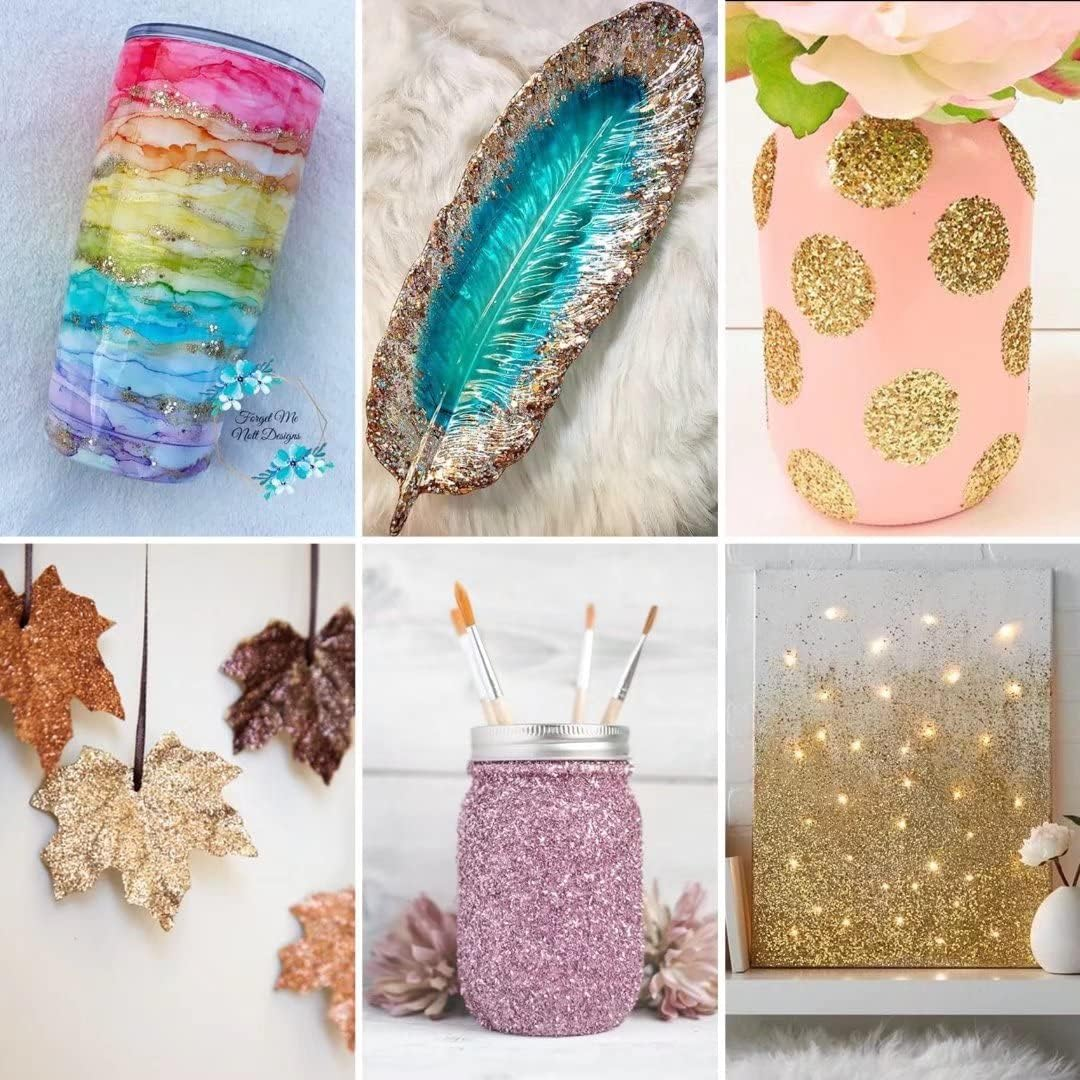 TORC Black Chunky Glitter 1 Pound 16 OZ Glitter for Resin Crafts Tumblers Cosmetic Makeup Nail Art Festival Decoration image number 5