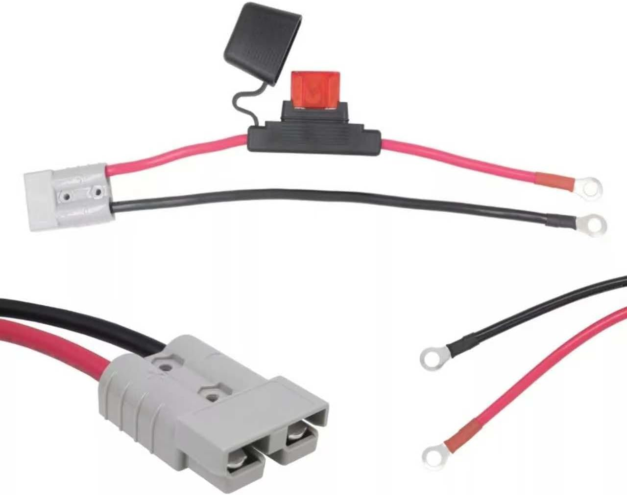 2 &times; 50 a Anderson Plug Cable with 30 Cm Twin 10 AWG B&S Lead & 50 a Inline Fuse &ndash; Pre-Wired, Weatherproof, High-Conductivity, for Battery, Solar, RV & DC-DC Applications (30Cm 50A 2) image number 2