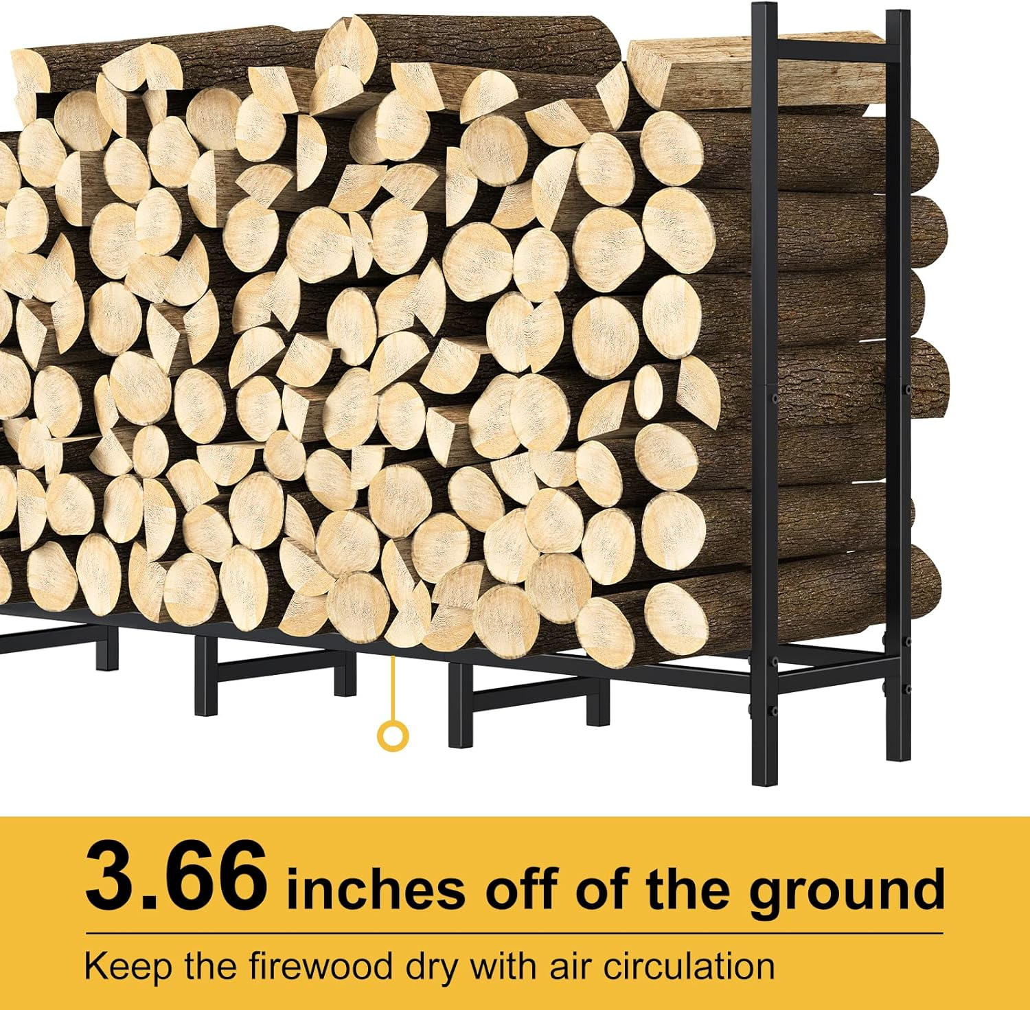 LIANTRAL Firewood Rack Outdoor 8-Ft Heavy Duty Firewood Rack Stand Log Holder Fireplace Wood Storage Stacker Outside image number 4