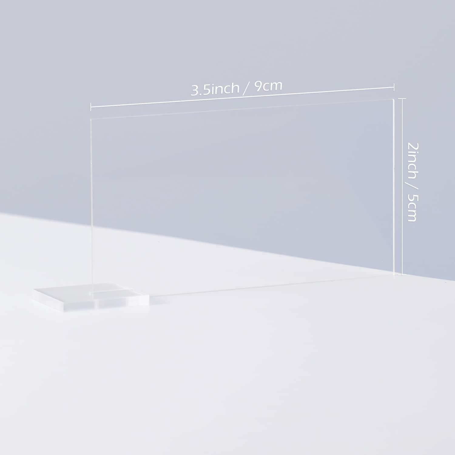 30 Pcs Clear Acrylic Place Cards with Holders, DIY Blank Rectangle Name Cards, Standing Wedding Guest Escort Signs for Party Dinner Table Setting image number 4