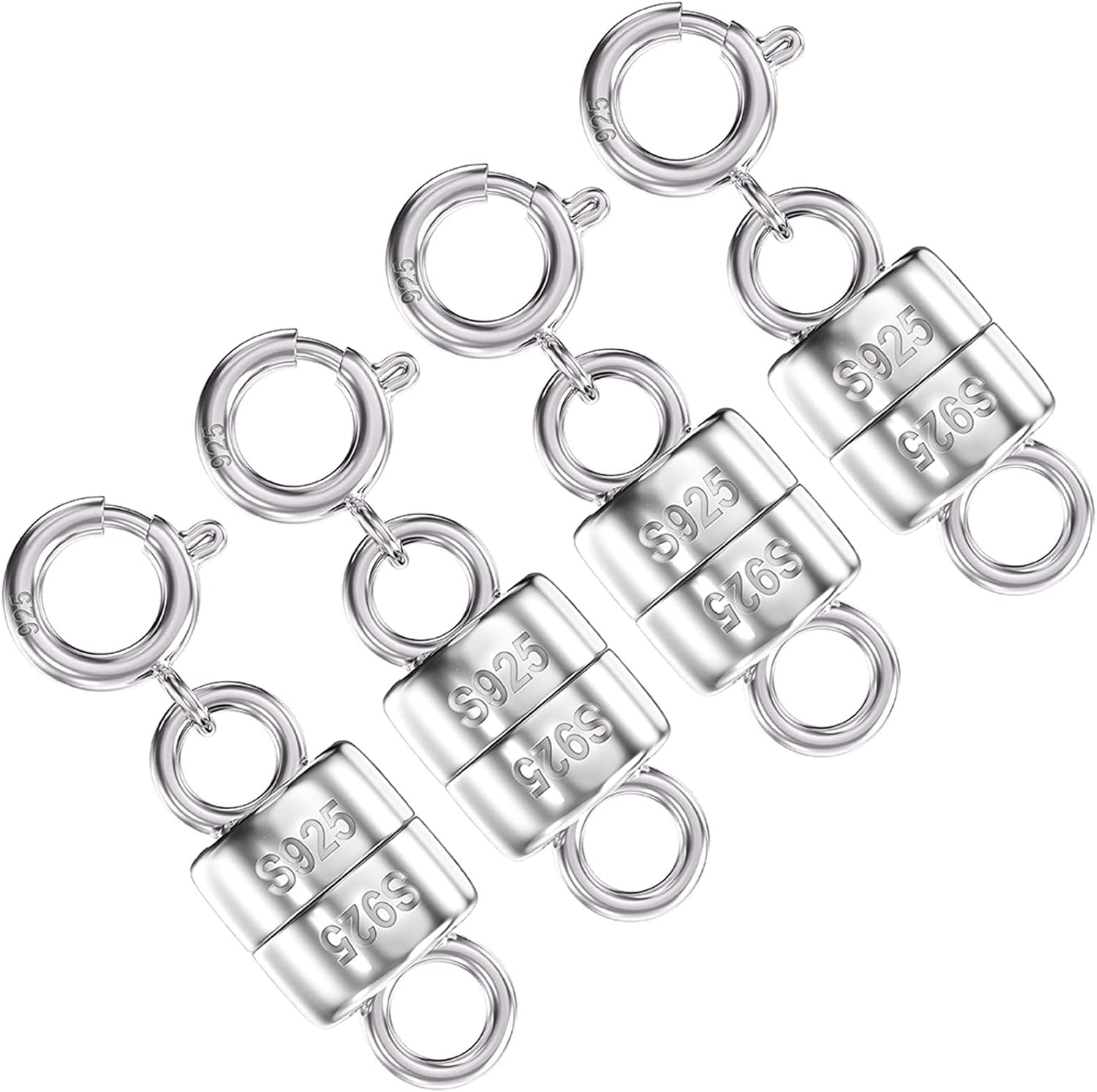 Qulltk 925 Sterling Silver Magnetic Necklace Clasps and Closures,Mini Bracelets Clasp Converter Gold and Silver Chain Extender for Jewelry Making Supplies image number 5