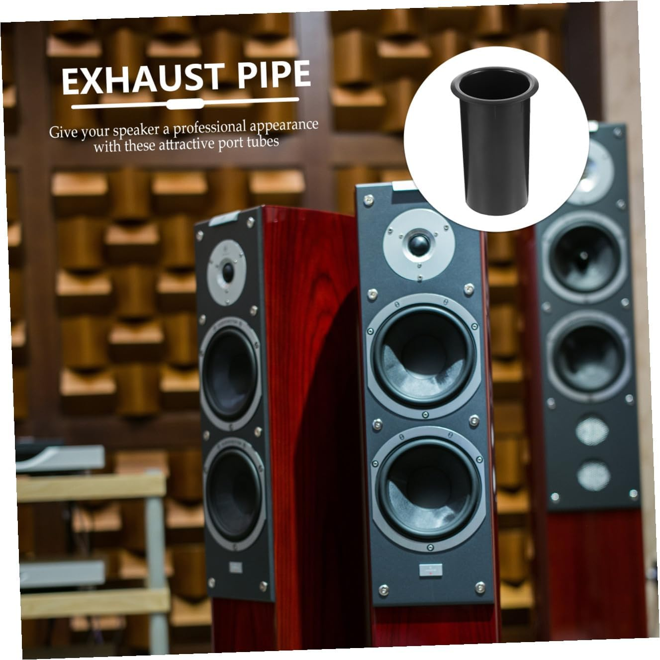 VANZACK 5 PCS Plastic Speaker Port Tubes Bass Reflex Woofer Box Accessories for Loudspeaker Bass Enhancement Easy Installation Stain-Resistant Air Outlet Replacement Parts