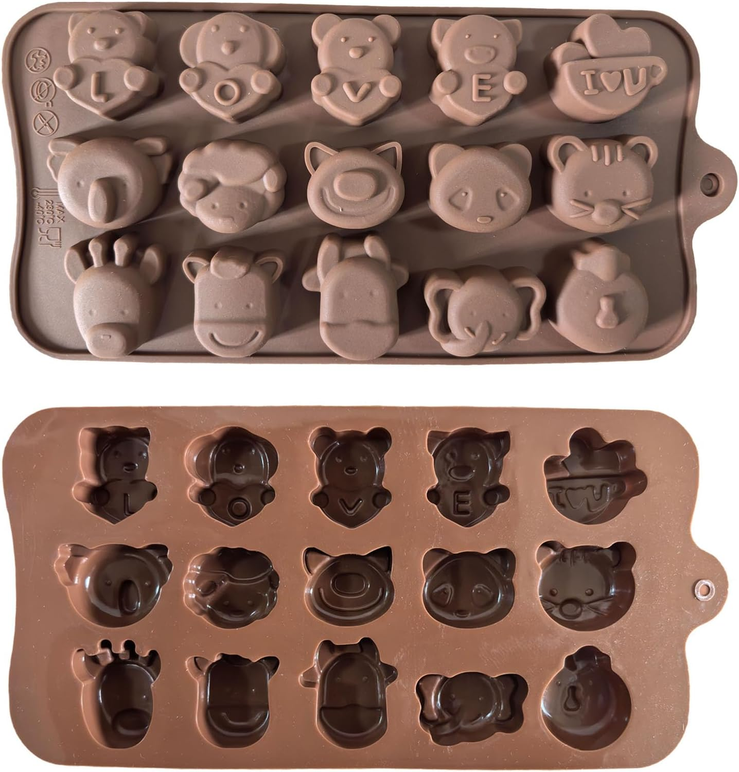 REGODI 3 Packs of Animal Silicone Chocolate Candy Molds, Cute and Unique Mold Collection image number 5