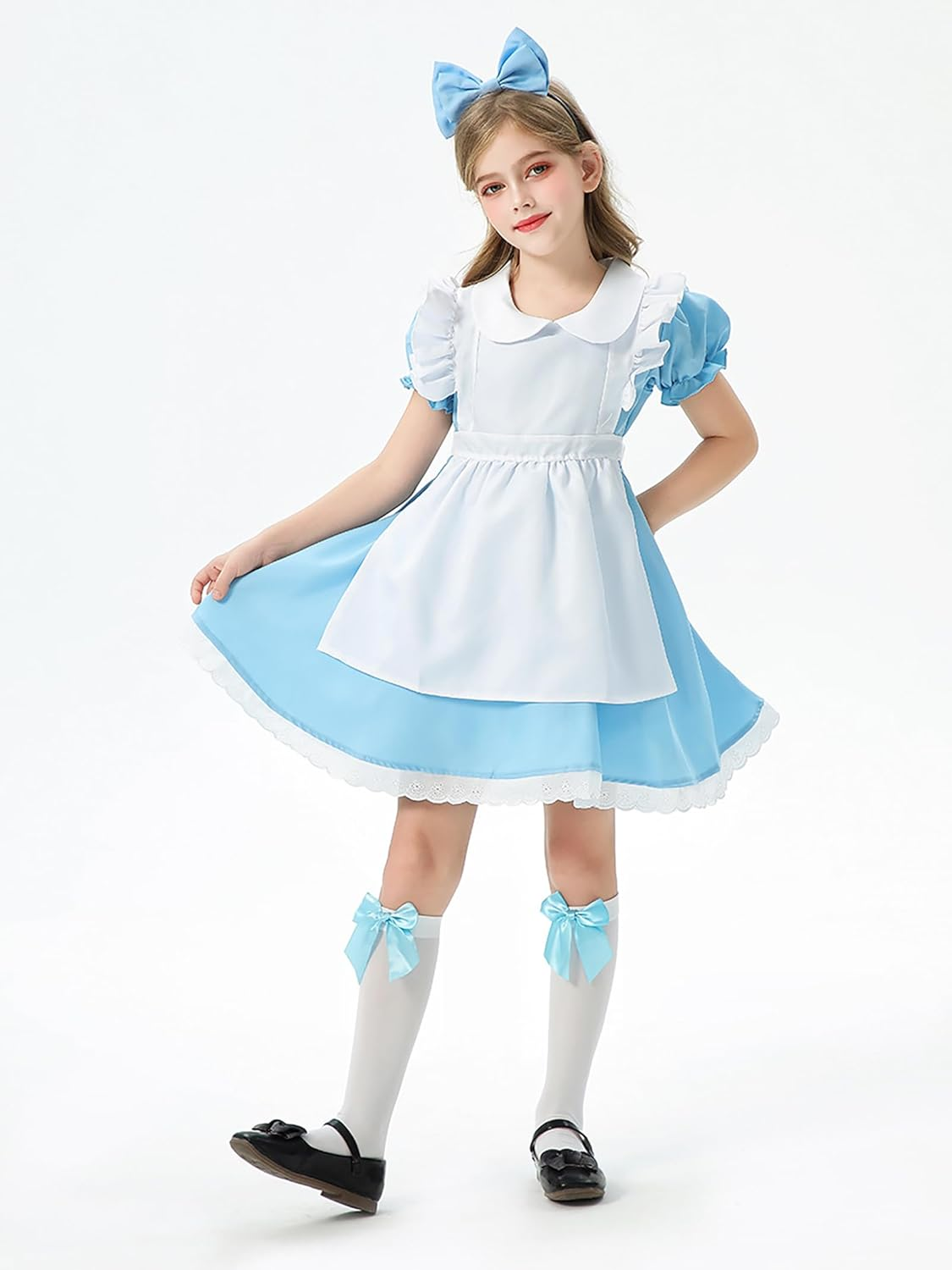 Princess Costume Dress Kids Halloween Costumes with Accessories Princess Cosplay Dress up Christmas Birthday Gifts for Girls image number 5