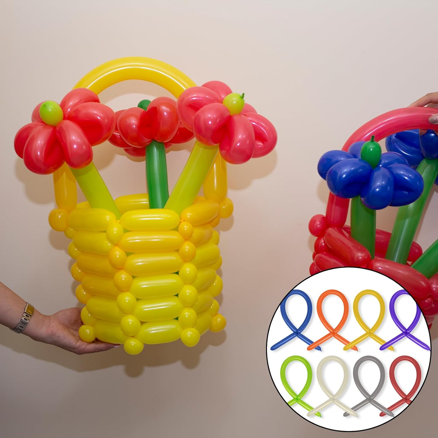 NILLOS Twisting Balloon, 100 PCS Colorful Long Balloon for Wedding, Birthday, Party Decorations (Assorted Colors)