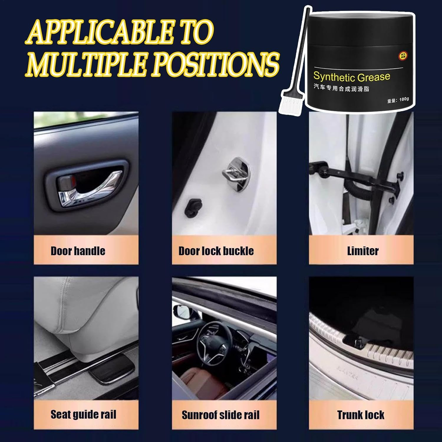 Multi-Purpose Lubricant Lithium Grease - Lubricating Grease Automobile Dustproof Design - Lubricant for Car Door Hinges and Wheels Long-Lasting Protection image number 3