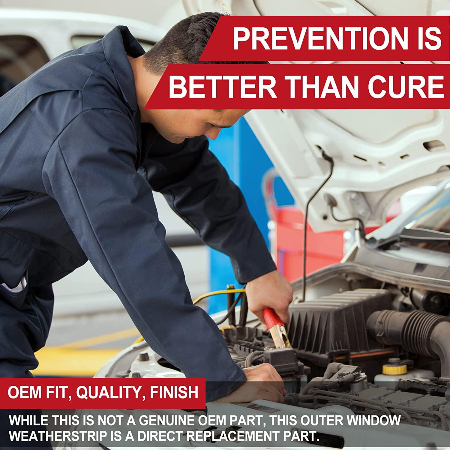 4PCS Car Outer Window Sweep Belt Trim Seal Weatherstrip Kit Compatible with Honda Civic 2006 2007 2008 2009 2010 2011 image number 6