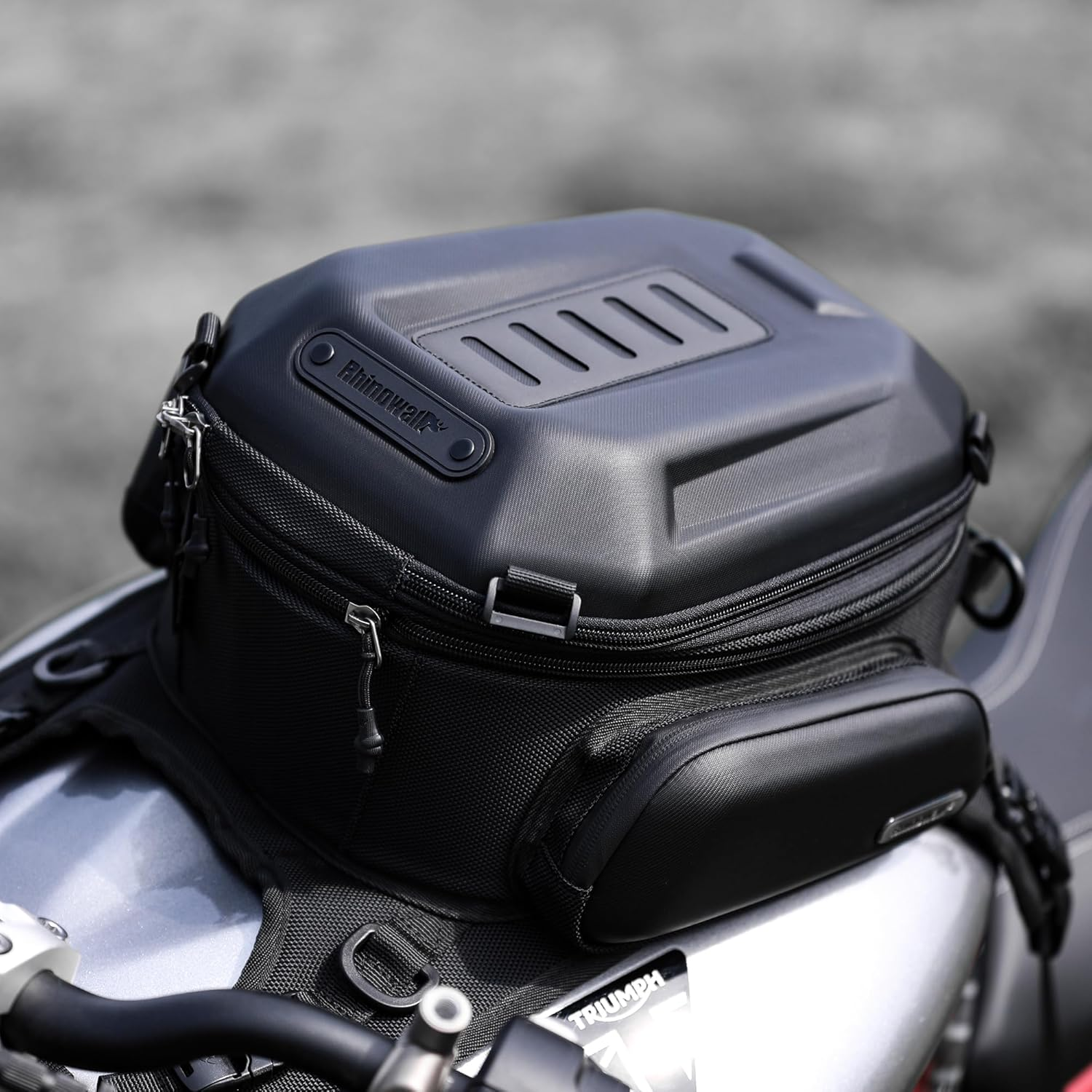 Rhinowalk Motorcycle Bag Hard Shell Waterproof Expandable 15-18L Matte Black image number 5
